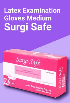 Latex Examination Gloves Medium Surgi Safe