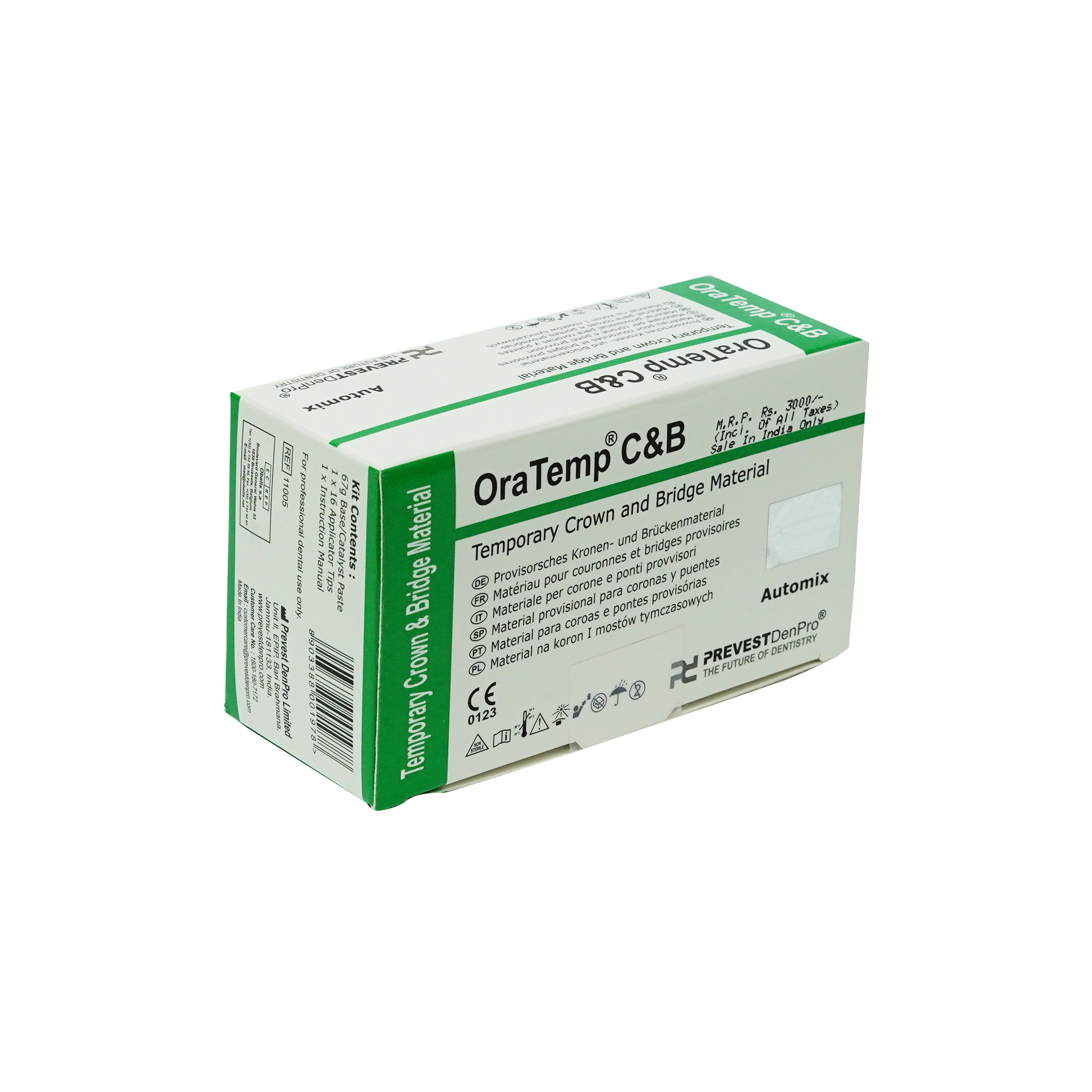 thumbnail image 2 of PREVEST ORATEMP C&B - 67g Temporary Crown And Bridge Material, Automix, Dental, Long Expiry 2 of 3