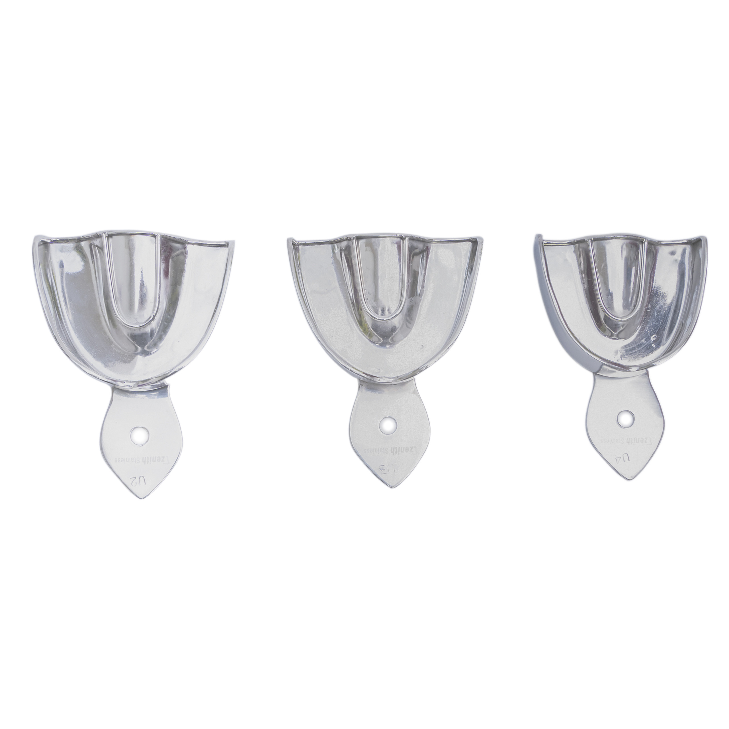 Impression Trays Dentulous Non-Perforated Rim Lock set of 6