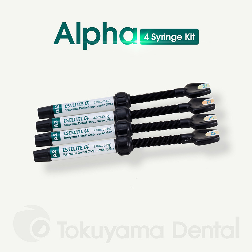 Tokuyama Estelite Alpha Syringe Kit (A2x2,A3,OA2) Resin Based Restorative Material