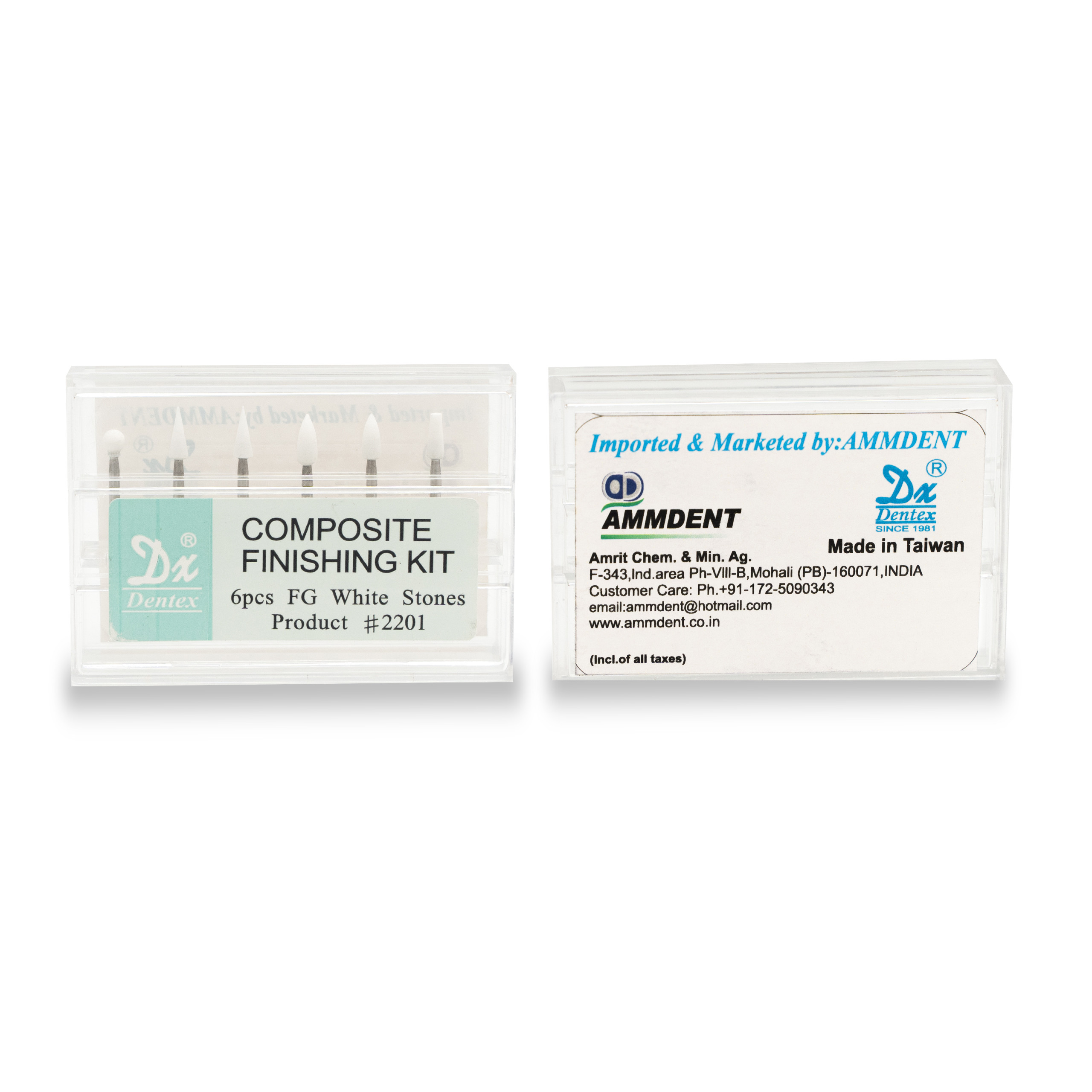 Ammdent Dx Dentex Composite Finishing Kit FG White Stones 6pcs