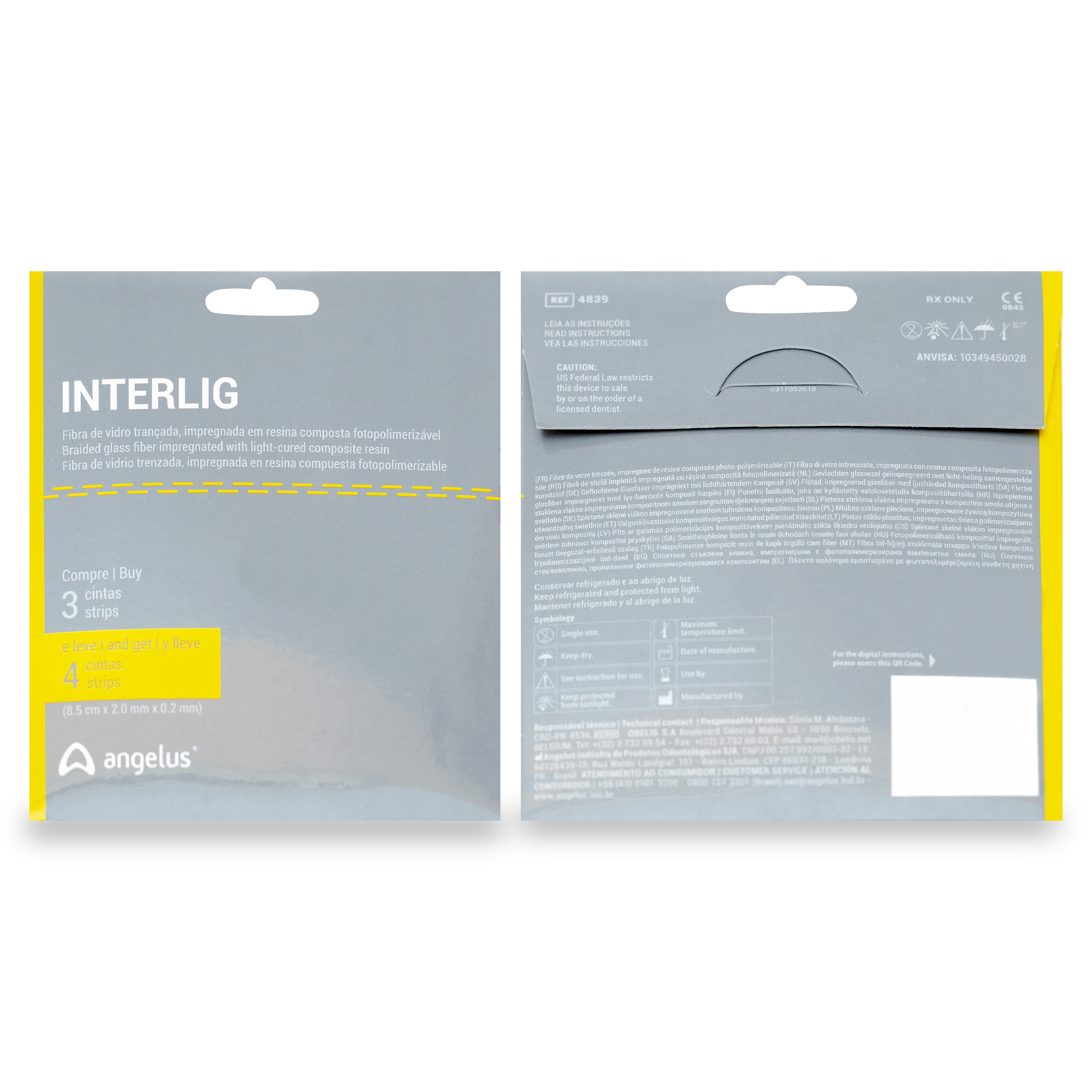 Angelus Interlig (Fiber Splint) Braided Glass (Pack of 3)