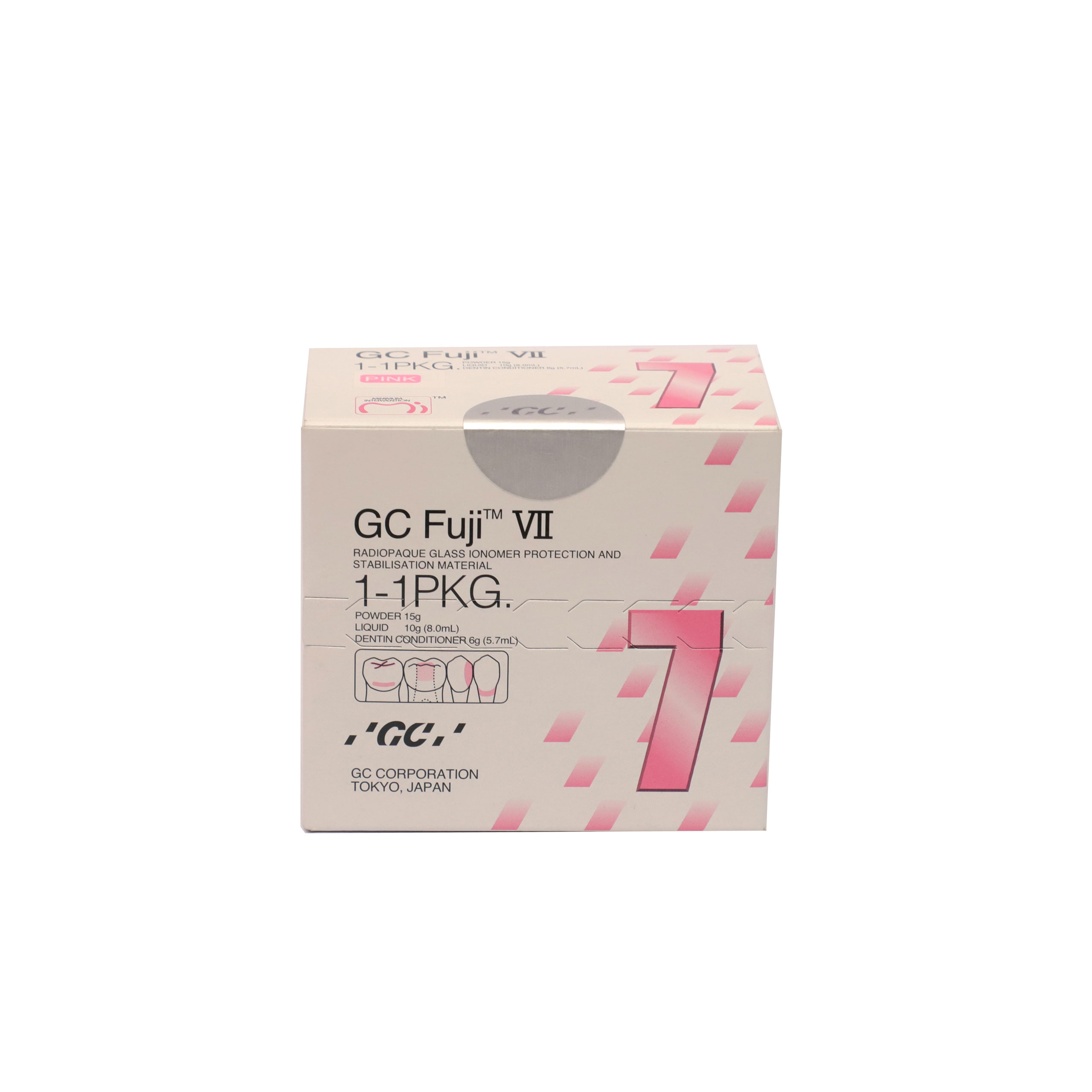 GC Fuji VII 1-1PKG (Rdiopaque Glass Ionomer Protection and Stabilisation Material )