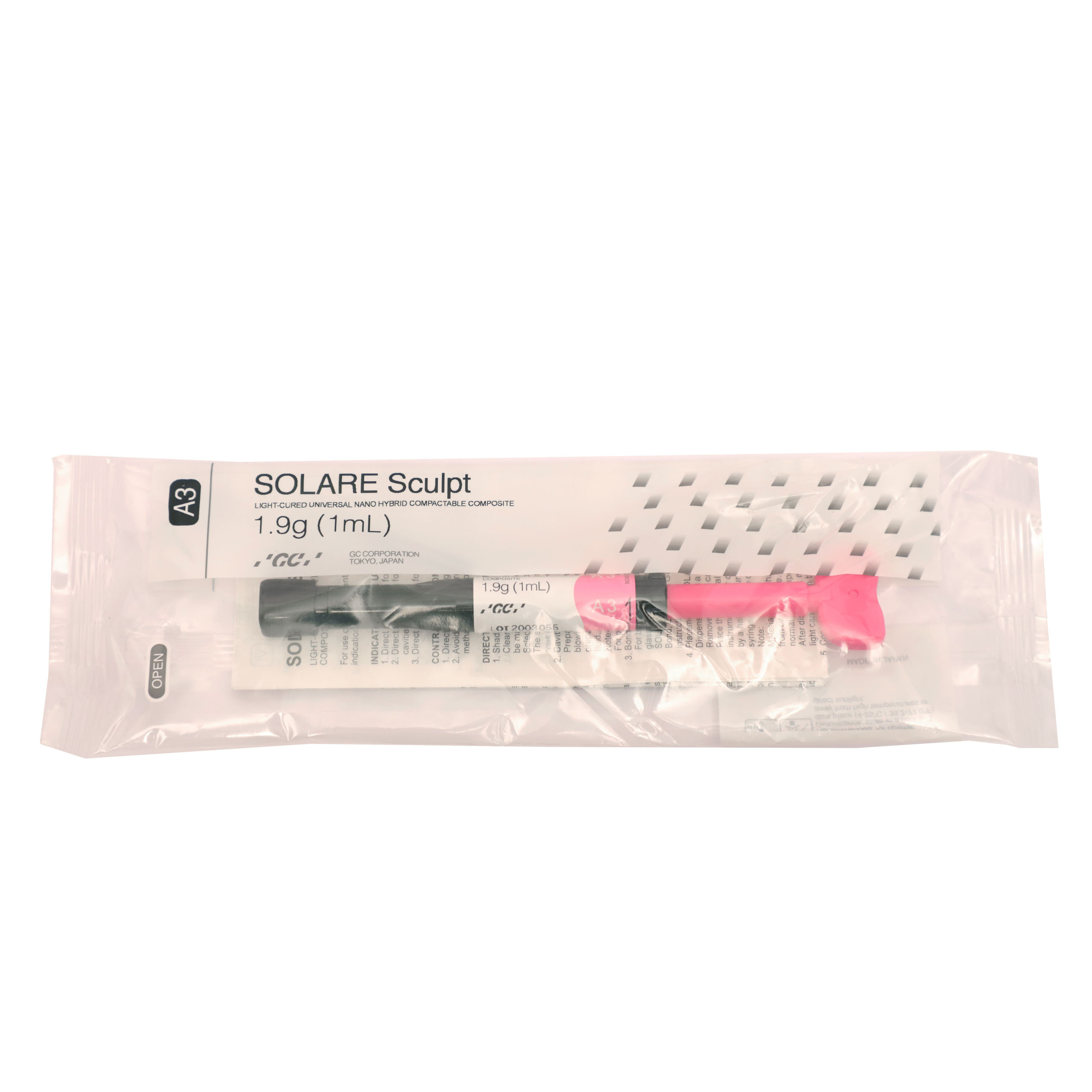 Solare Sculpt Universal A3 Light Cured Universal Nano Hybrid Compactable Composite 1.9g (1ml)