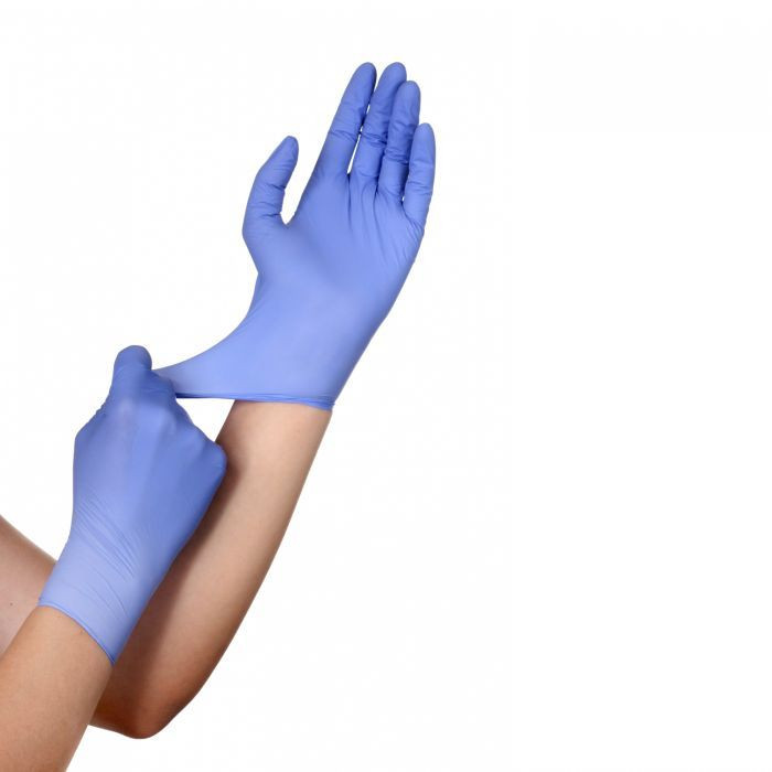 Gloveon Powder-Free Nitrile Examination Gloves Pack Of 100 (NB30 Blue)  Size Small