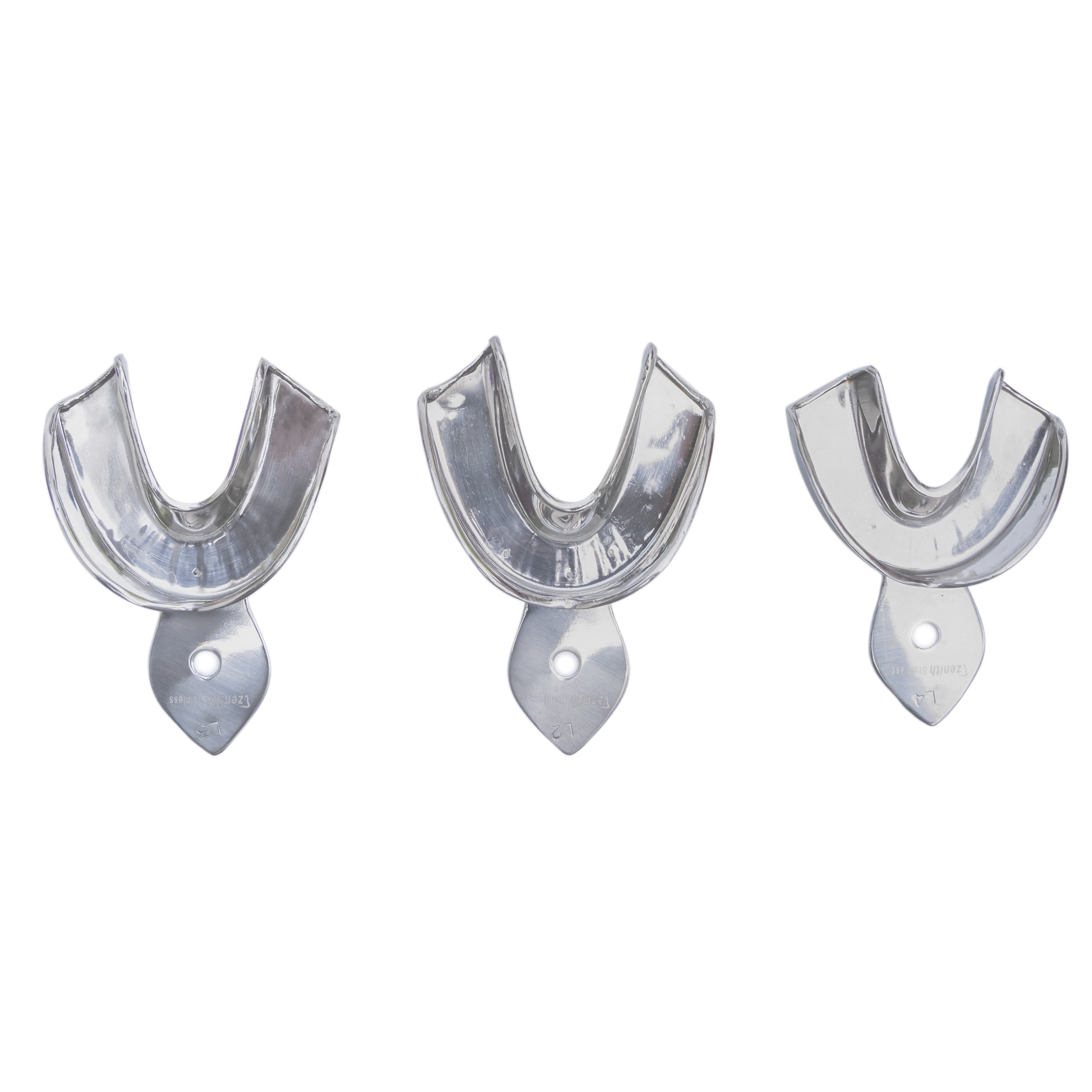 Impression Trays Dentulous Non-Perforated Rim Lock set of 6