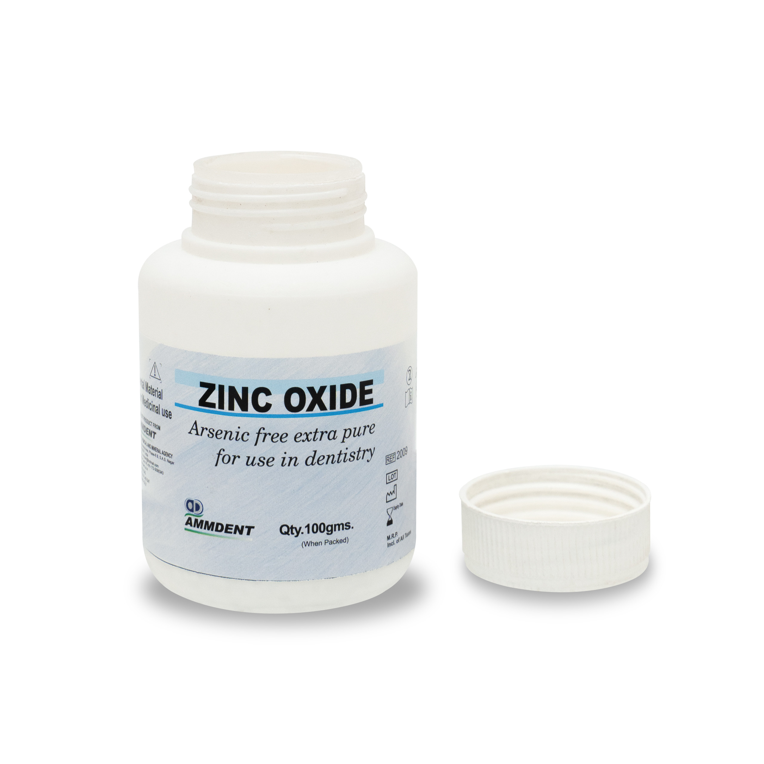 Ammdent Zinc Oxide Arsenic free Extra Pure for Use in Dentisty 100gms