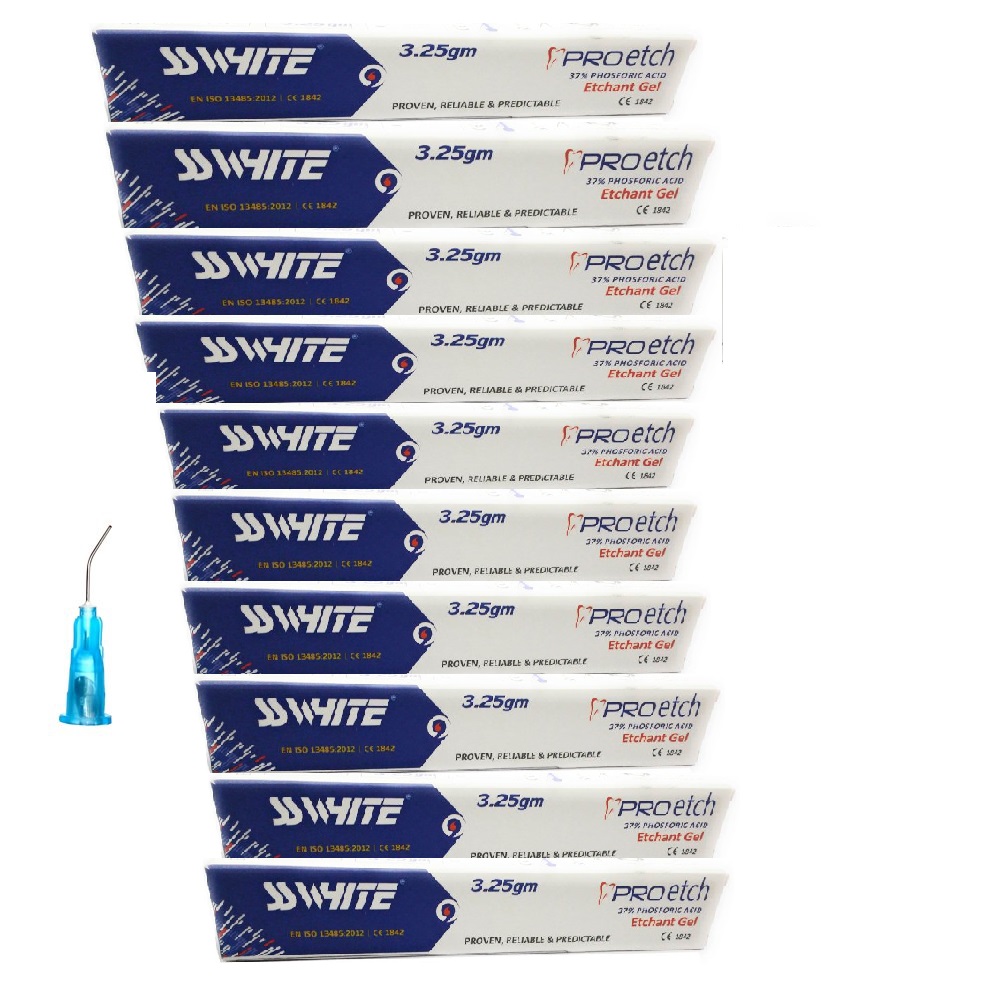 Buy 10 SS White Dental Etchant Gel 37% Phosphoric Acid 3.25gram and Get 1 Etchant Free