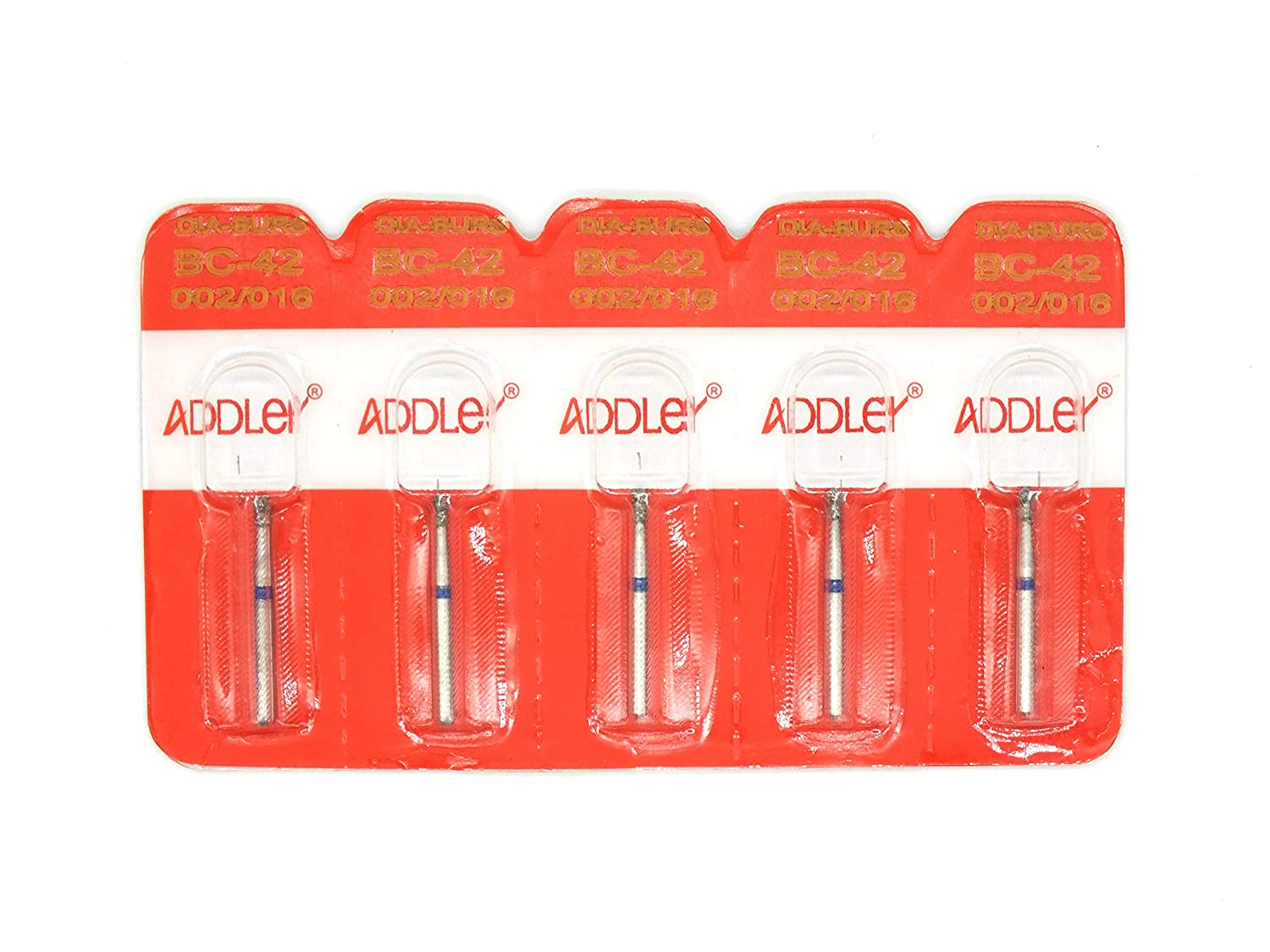 ADDLER Dental Bur BC-42 Air Rotor FG Diamond Multilayered Coated Abrasive Autoclavable Head Size 016 Pack Of 5 Burs