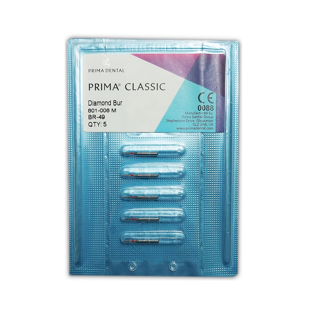 Prima Dental Round Air Rotor Diamond Burs Br-49 (Pack Of 5)