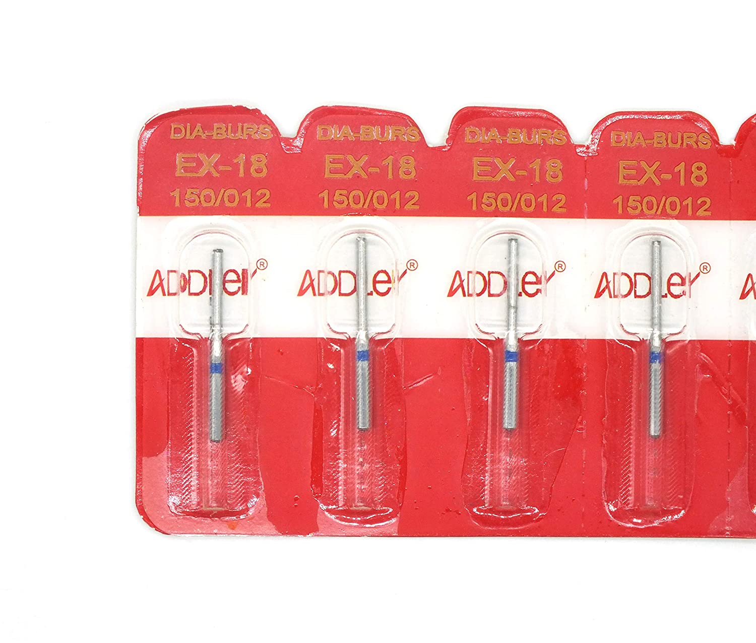 ADDLER Dental Bur EX-18 Air Rotor FG Diamond Multilayered Coated Abrasive Autoclavable Head Size 012 Pack Of 5 Burs