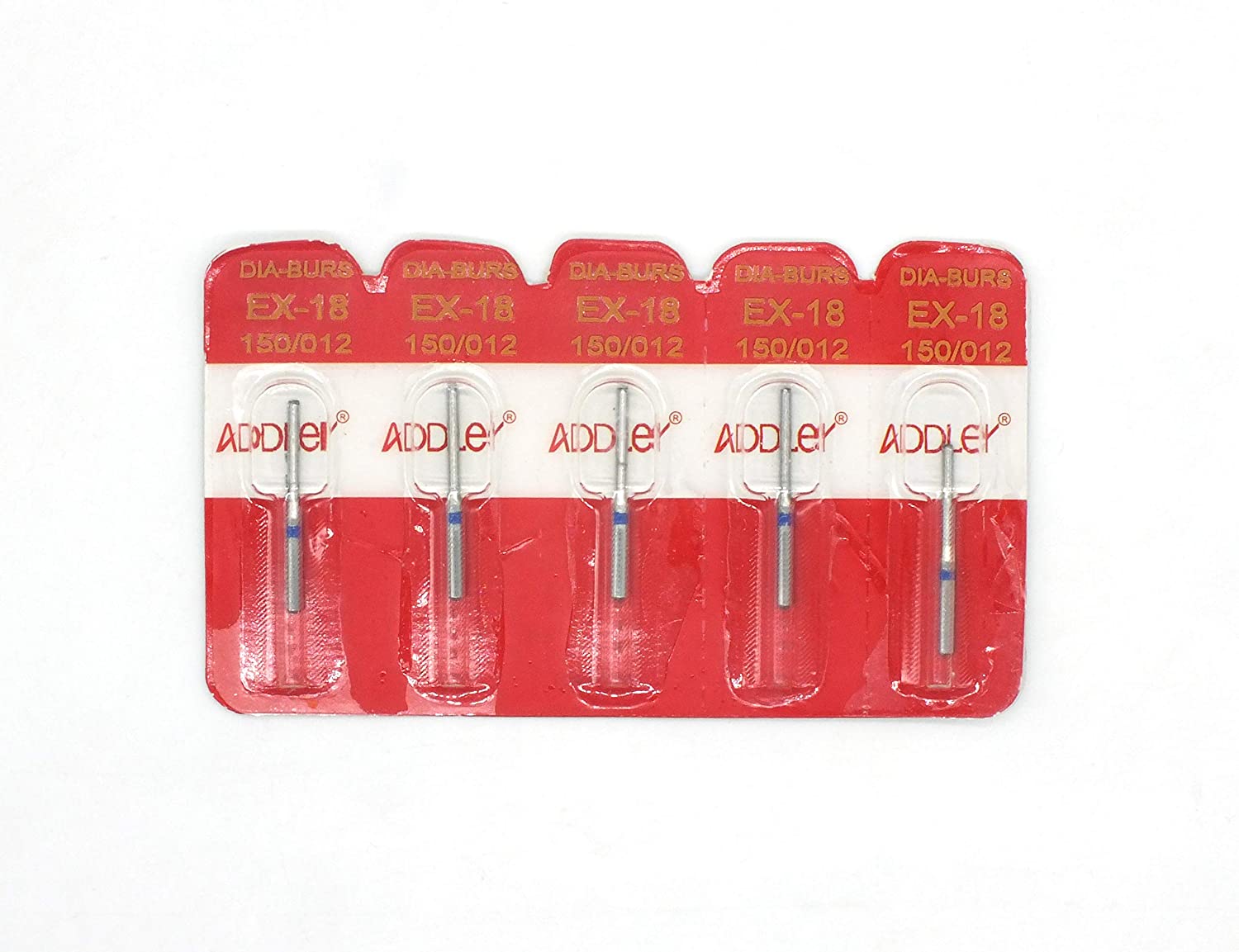 ADDLER Dental Bur EX-18 Air Rotor FG Diamond Multilayered Coated Abrasive Autoclavable Head Size 012 Pack Of 5 Burs