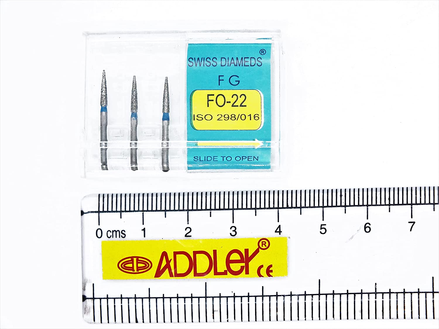 SWISS DIA DENTAL FG DIAMOND COATED BURS FO-22 & TB-11 HIGH SPEED 2 PACK OF 6 BURS TOTAL.