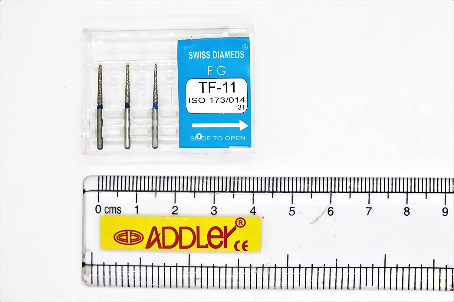 DENTAL DIAMOND COATED BURS FO21, TF11 FG SWISS DIA HIGH SPEED 2 PACK OF 6 BURS TOTAL.