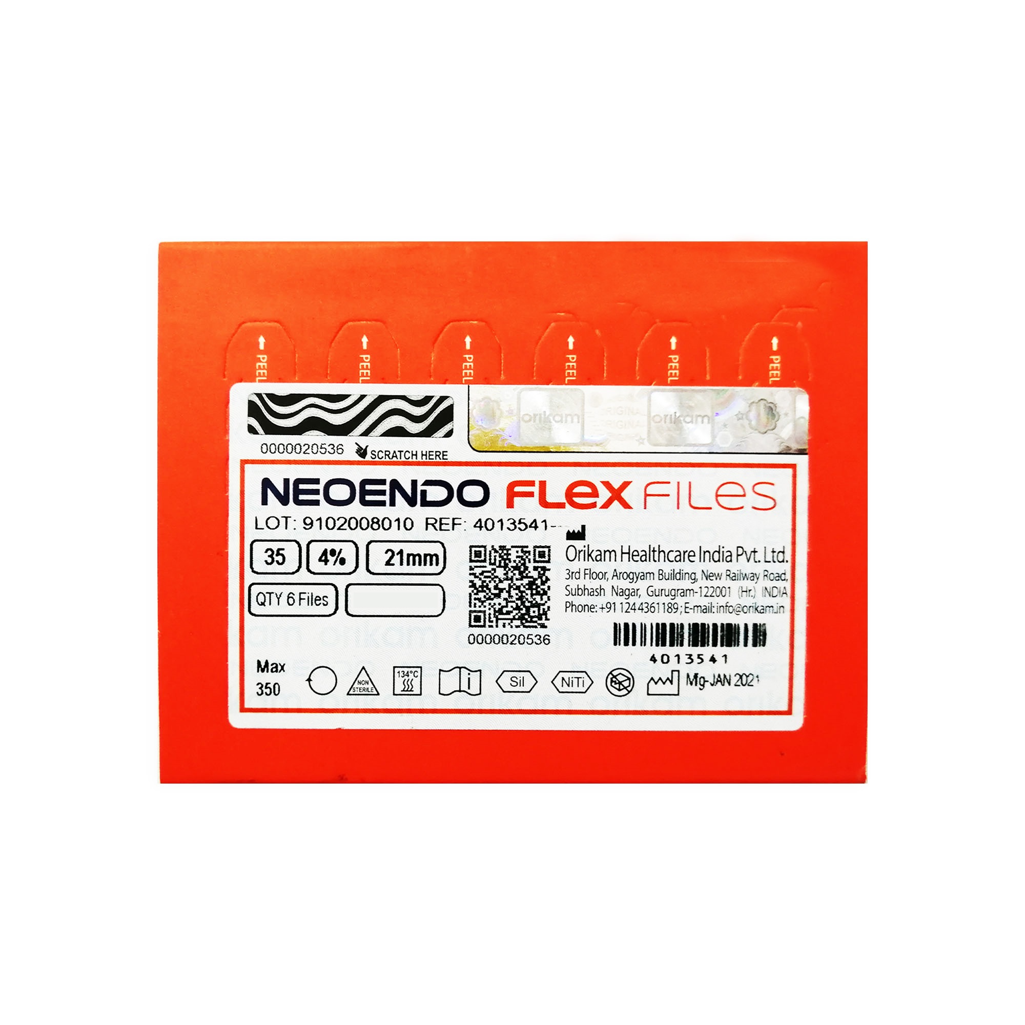 NeoEndo Flex Files 21mm 30/4 Endo Rotary Files