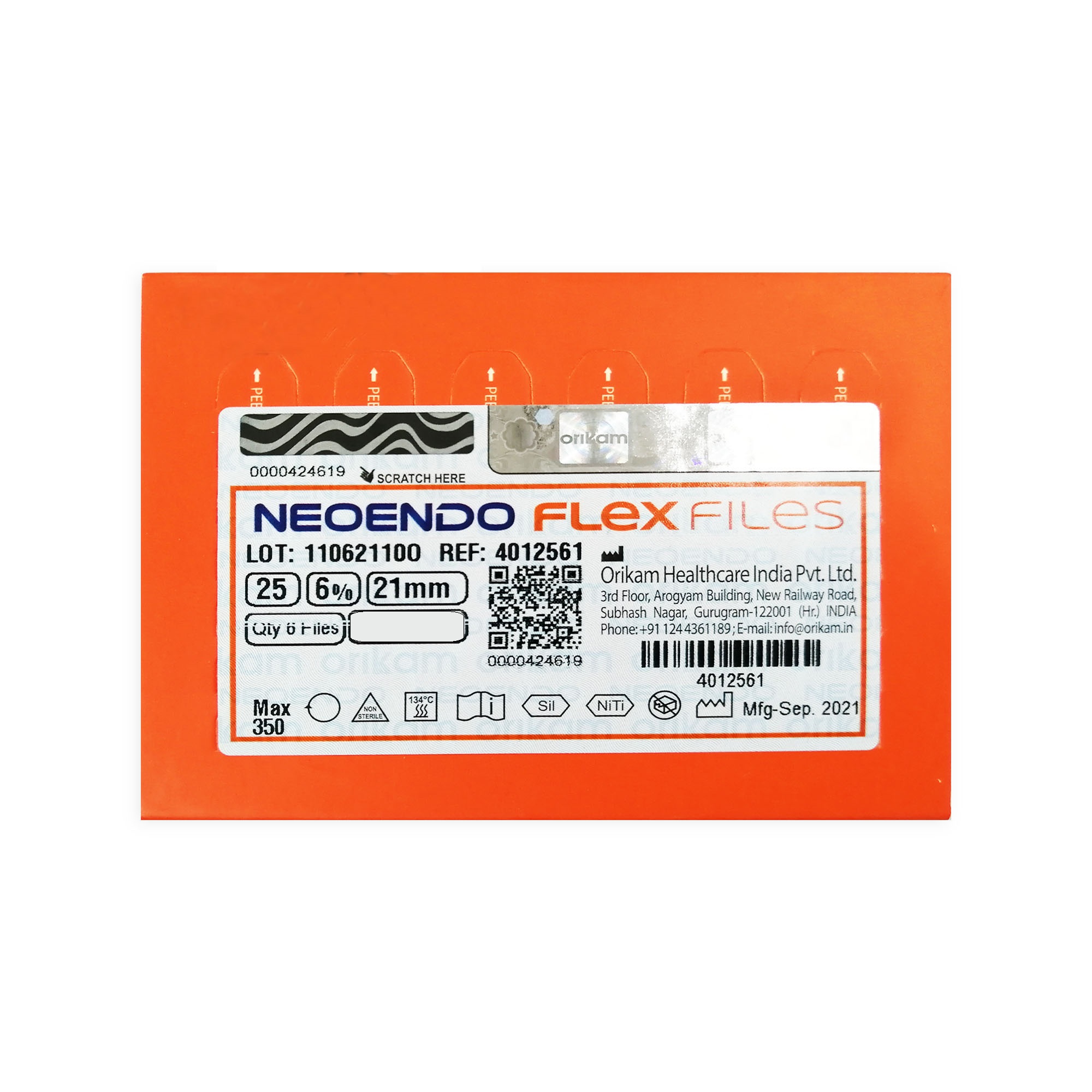 NeoEndo Flex Files 21mm Assorted Endo Rotary Files