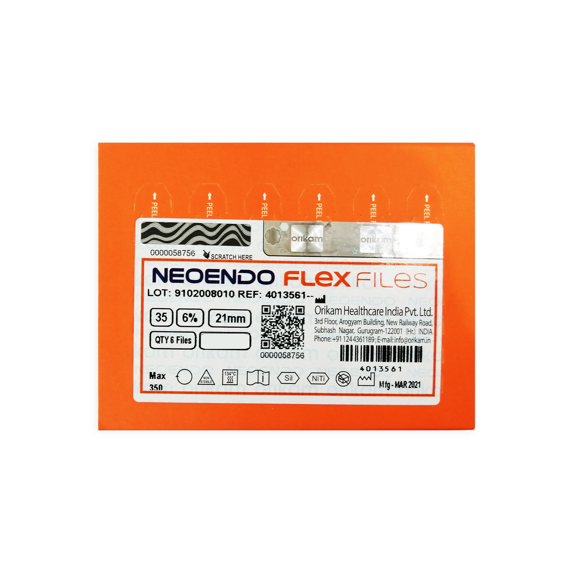 NeoEndo Flex Files 25mm 25/6 Endo Rotary Files