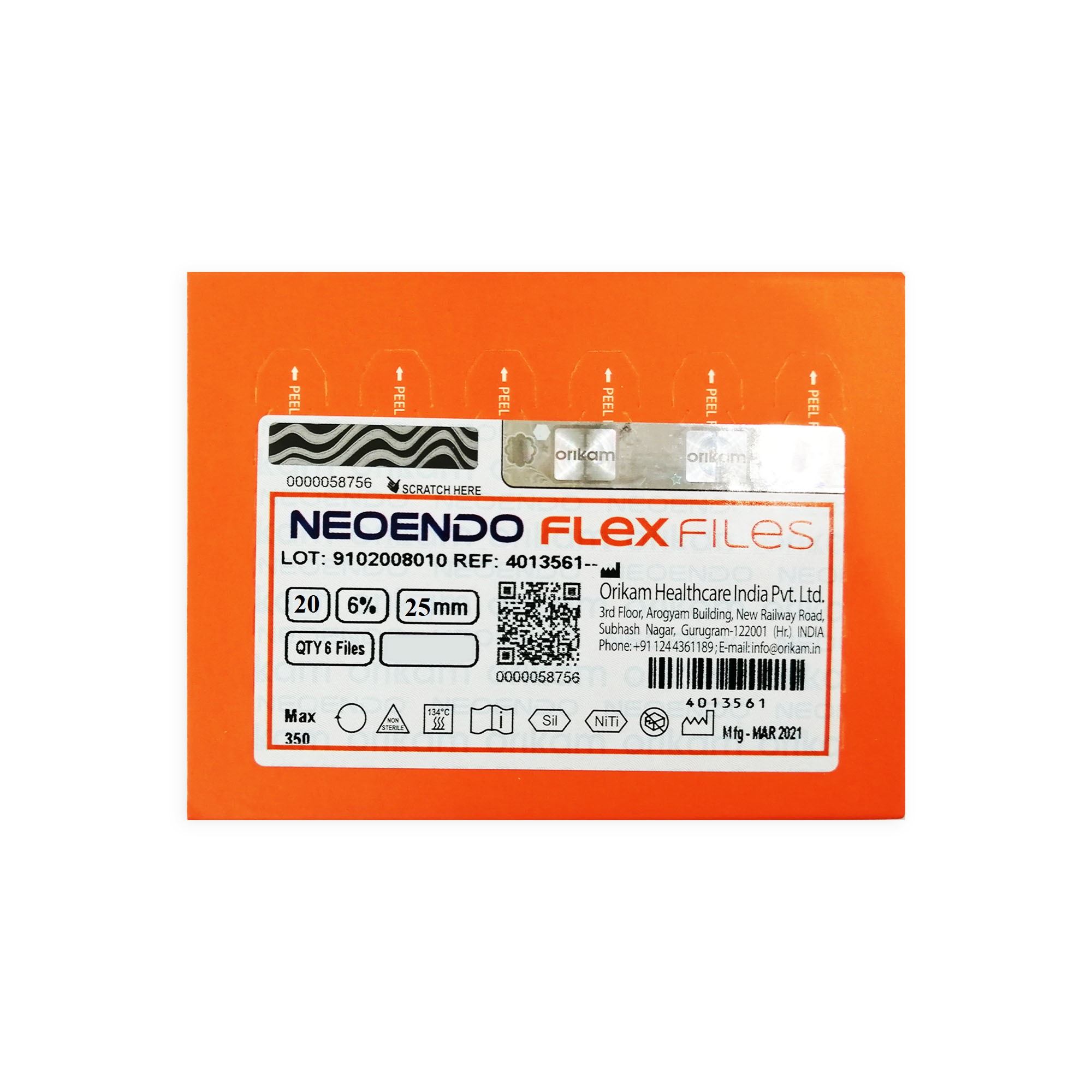 NeoEndo Flex Files 25mm 35/6 Endo Rotary Files