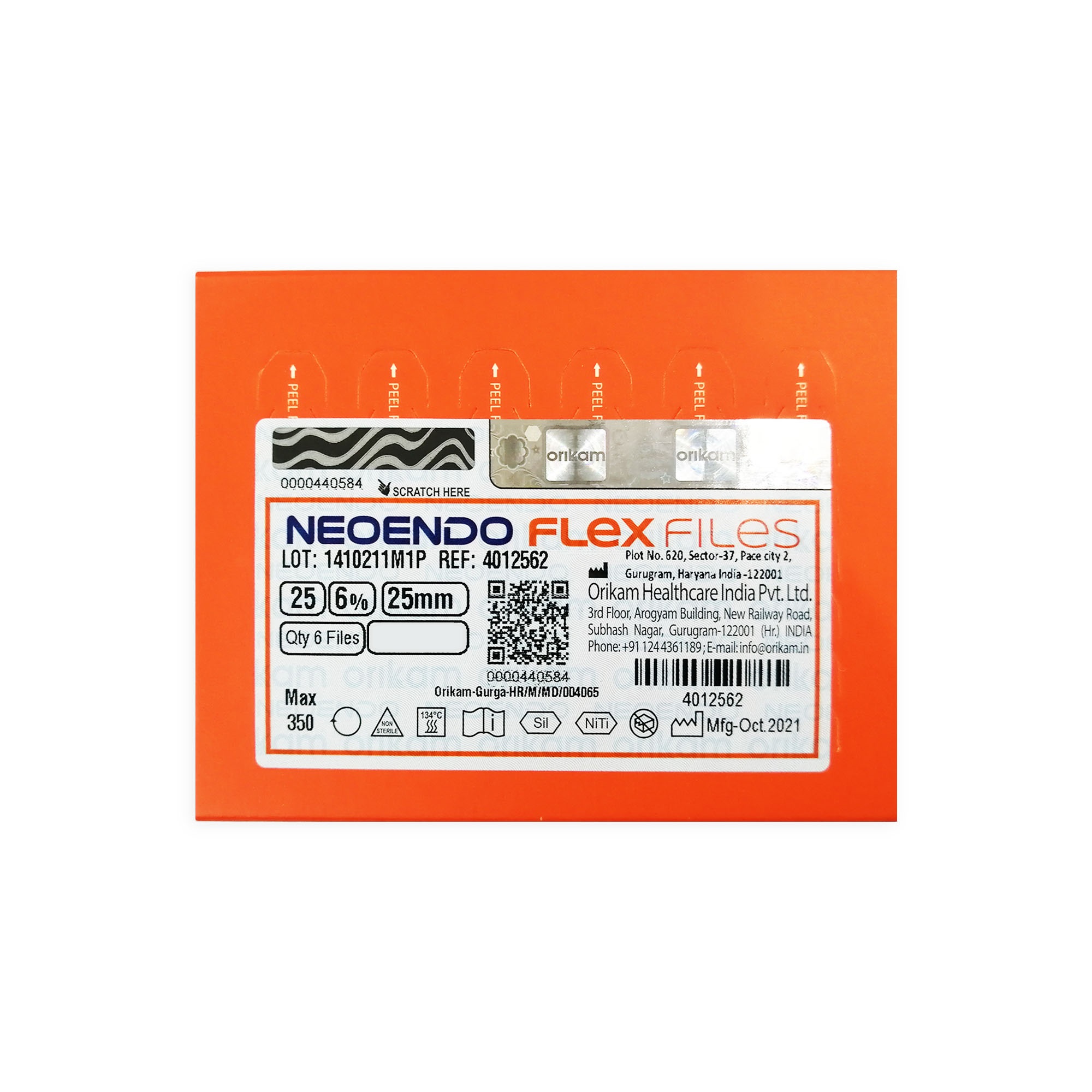 NeoEndo Flex Files 25mm 20/6 Endo Rotary Files