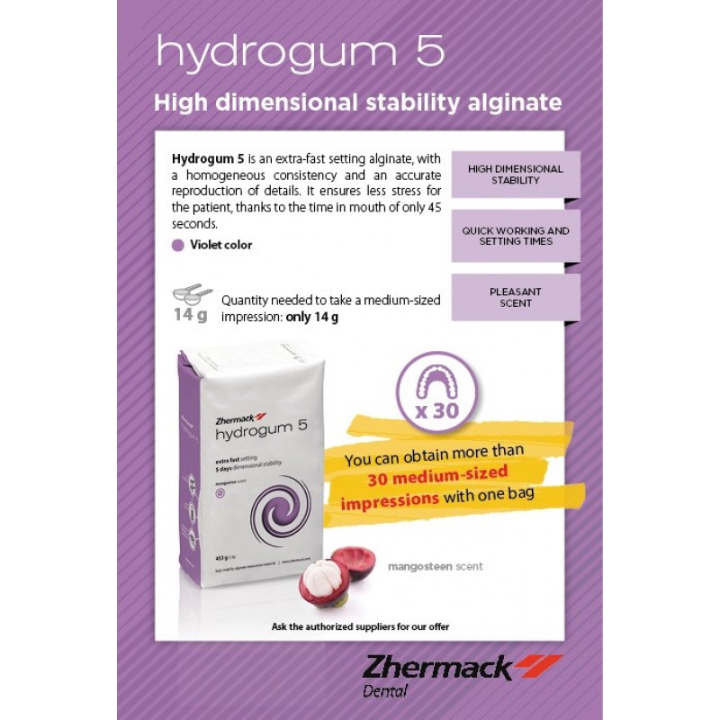 Zhermack Hydrogum 5 Alginate Powder - 453gm(PACK OF 2)