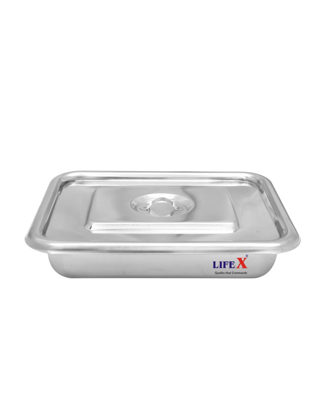 LIFEX 10" X 8" Instrument Tray With Cover | Stainless Steel | Rust Resistant | For Hospitals , Clinics, Home And Laboratories
