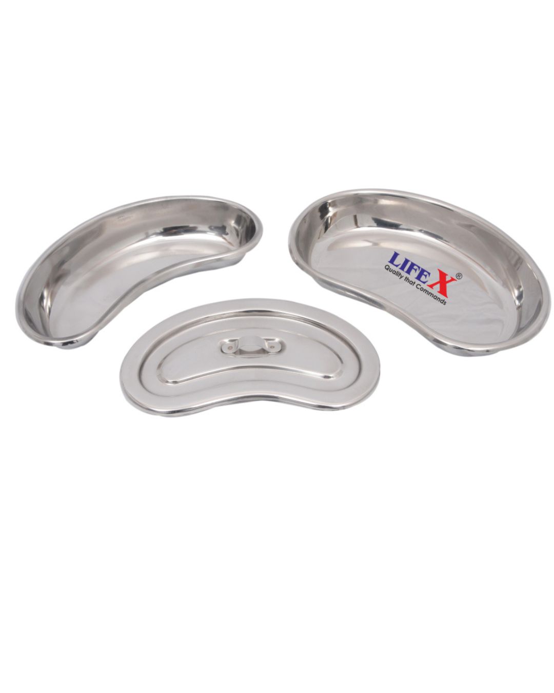 LIFEX 8" Kidney Tray Deluxe Pack Of 2 Pcs | Stainless Steel | For Hospitals And Clinics