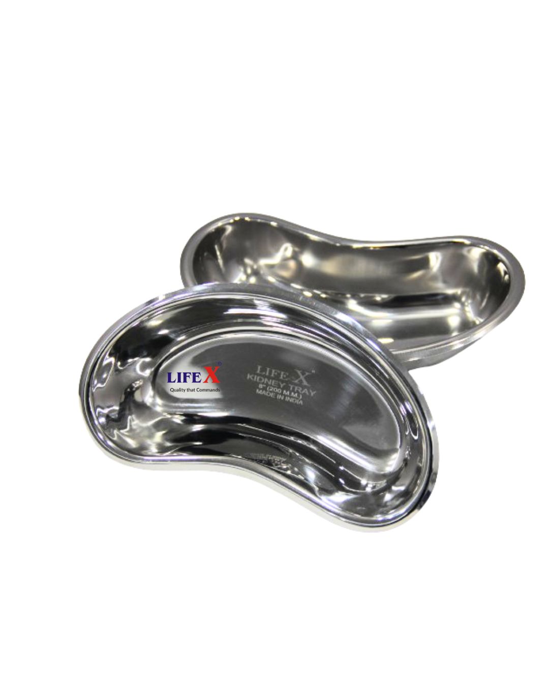 LIFEX 8" Kidney Tray Deluxe Pack Of 2 Pcs | Stainless Steel | For Hospitals And Clinics