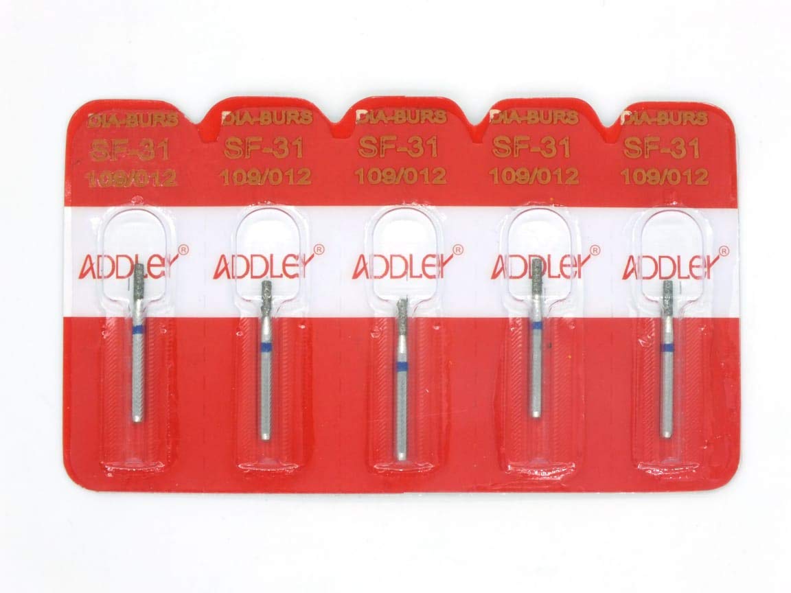 ADDLER Dental Bur SF-31 Air Rotor FG Diamond Multilayered Coated Abrasive Autoclavable Head Size 012 Pack Of 5 Burs