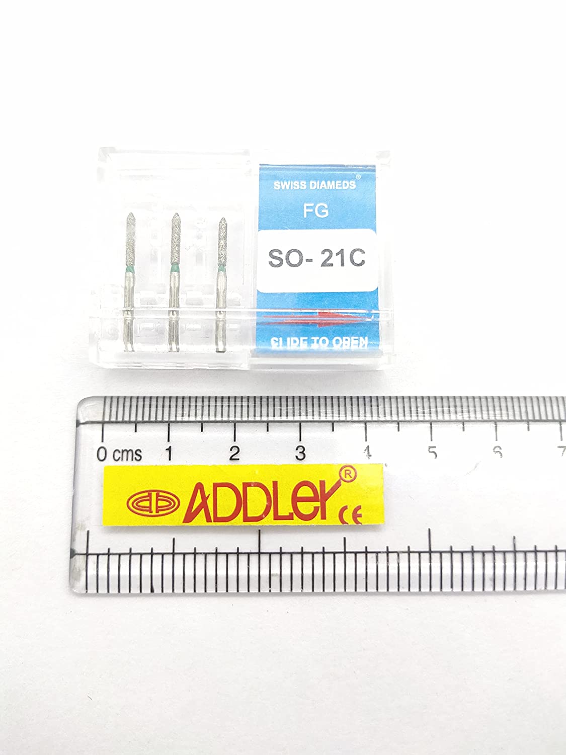 DENTAL SWISS DIA BURS SO-21C, FO-22 FG DIAMOND COATED HIGH SPEED 2 PACK OF 6 BURS TOTAL