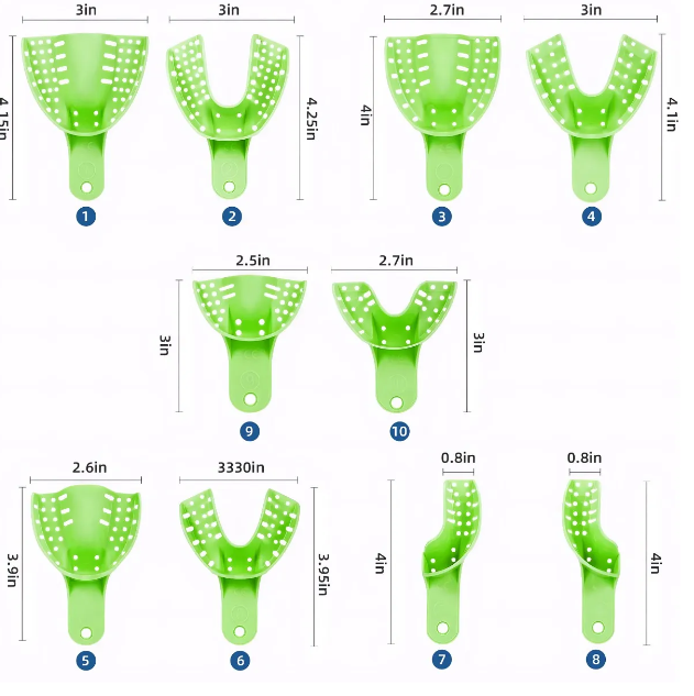 Cotisen Autoclavable Impression Trays (Set Of 10)