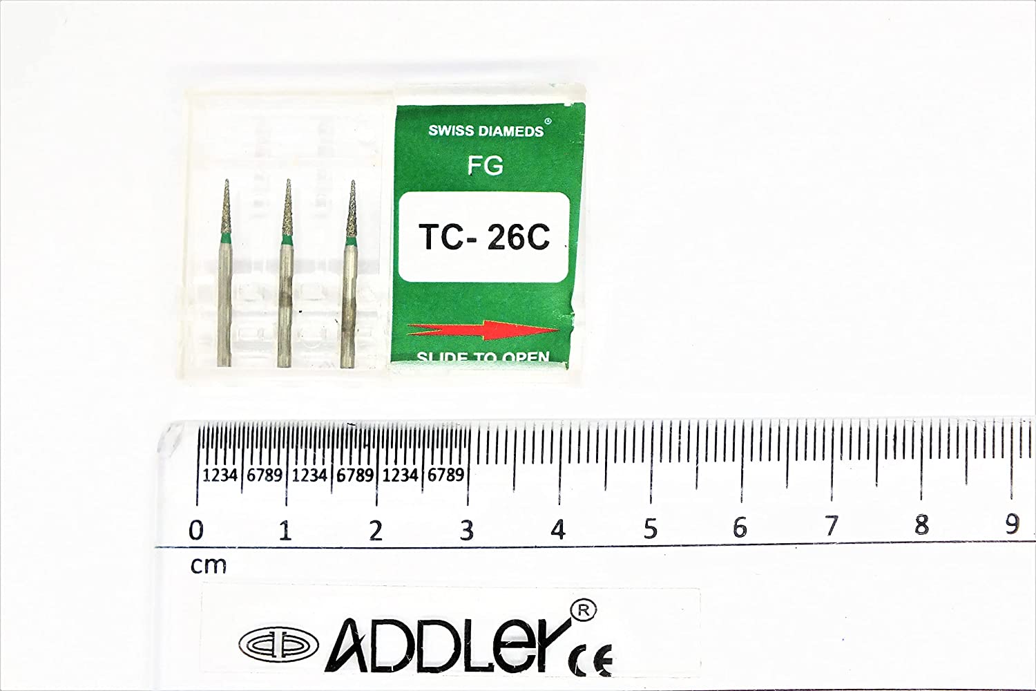 DENTAL DIAMOND BUR TC26C & TR26EF HEAD FG AIR ROTOR REDUCER SWISS DIA PREMIUM BURS. EXCELLENT DIAMOND GRAINS FOR HIGH SPEED ROTOR. PACK OF 3 BURS