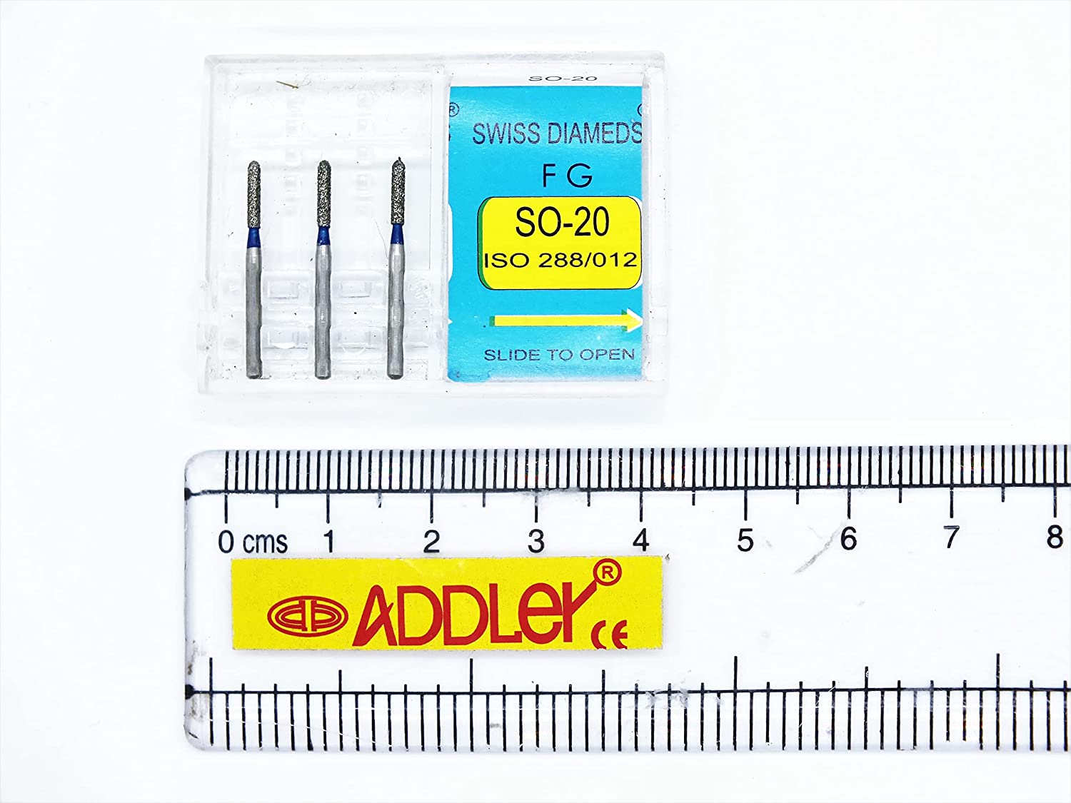DIAMOND COATED BURS DENTAL FG SWISS DIA TF-16EF & SO-20 HIGH SPEED 2 PACK OF 6 BURS TOTAL.