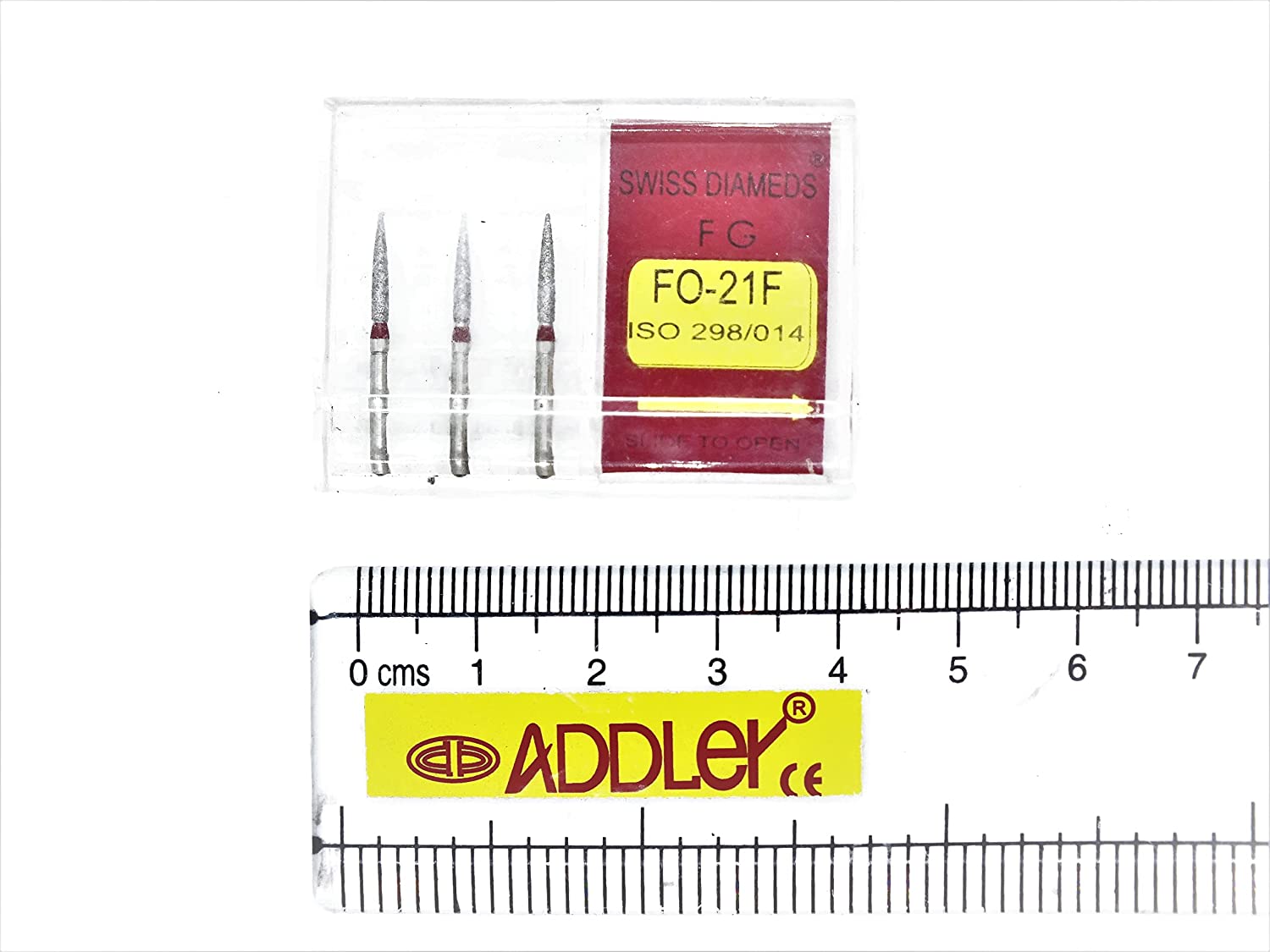 SWISS DIA DENTAL FG DIAMOND COATED BURS TR-13C & FO-21F HIGH SPEED 2 PACK OF 6 BURS TOTAL.