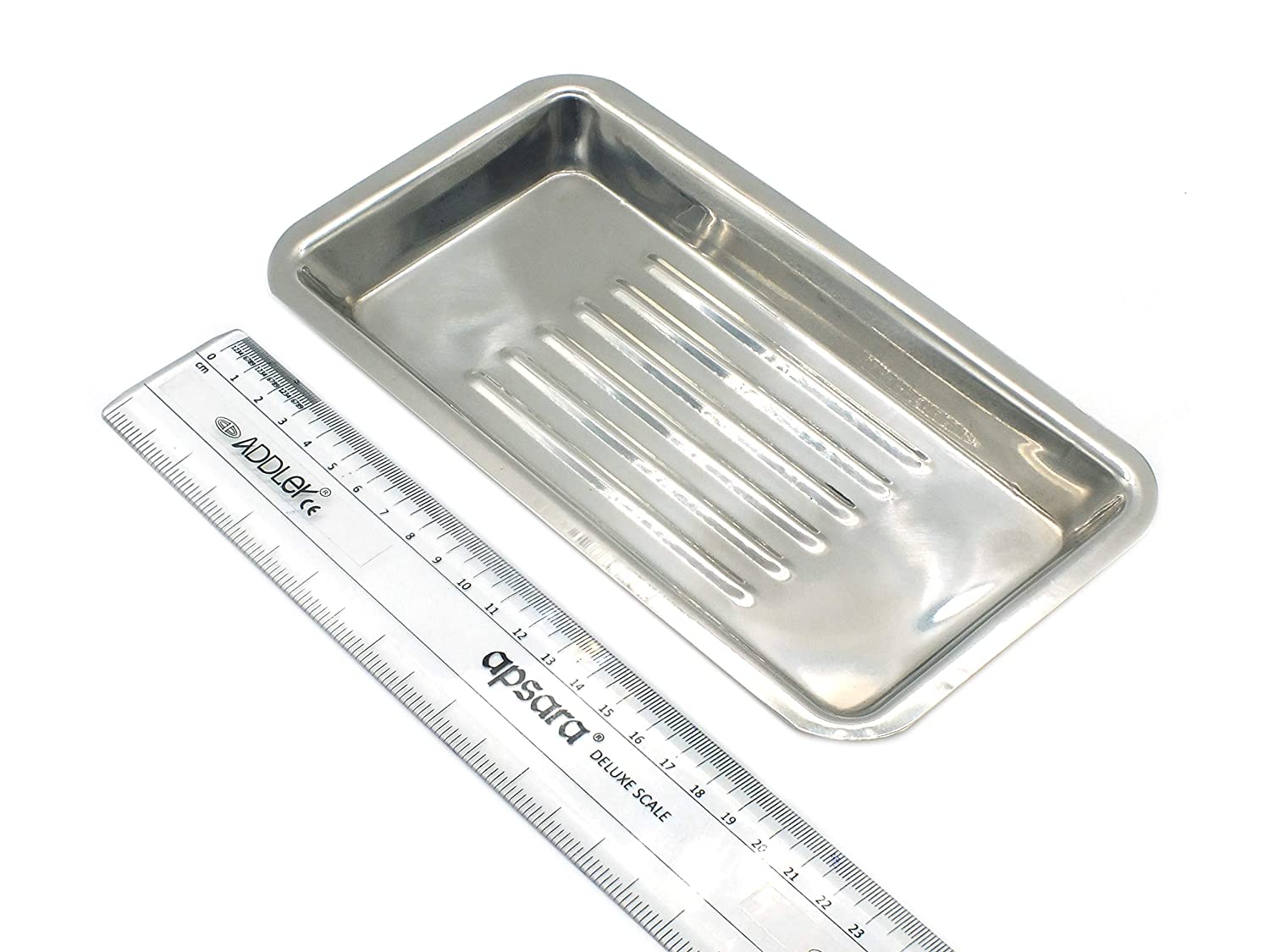 ADDLER DENTAL STAINLESS STEEL INSTRUMENT TRAY GROOVED