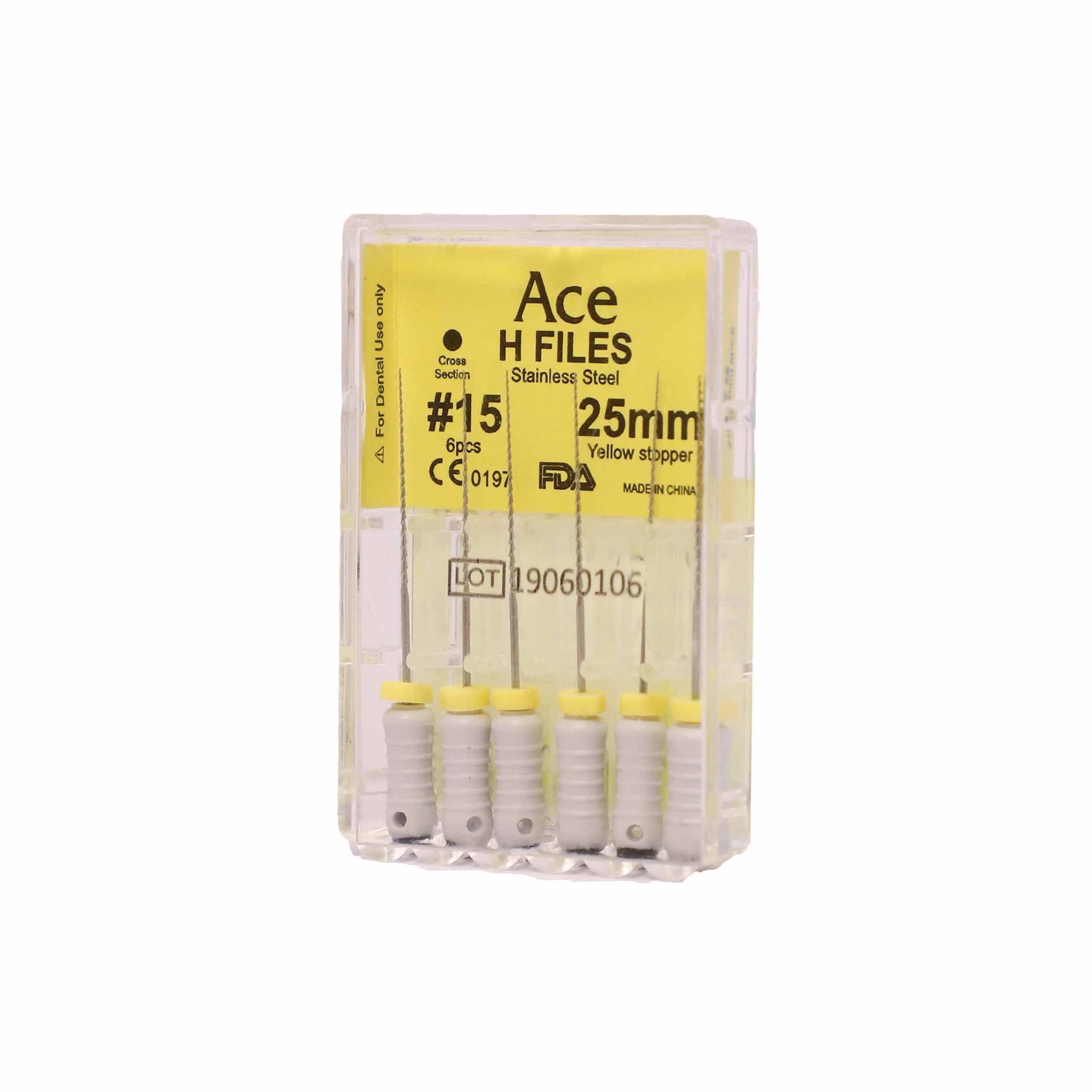 Prime Dental Ace H Files #15, 25mm (Pack Of 5)