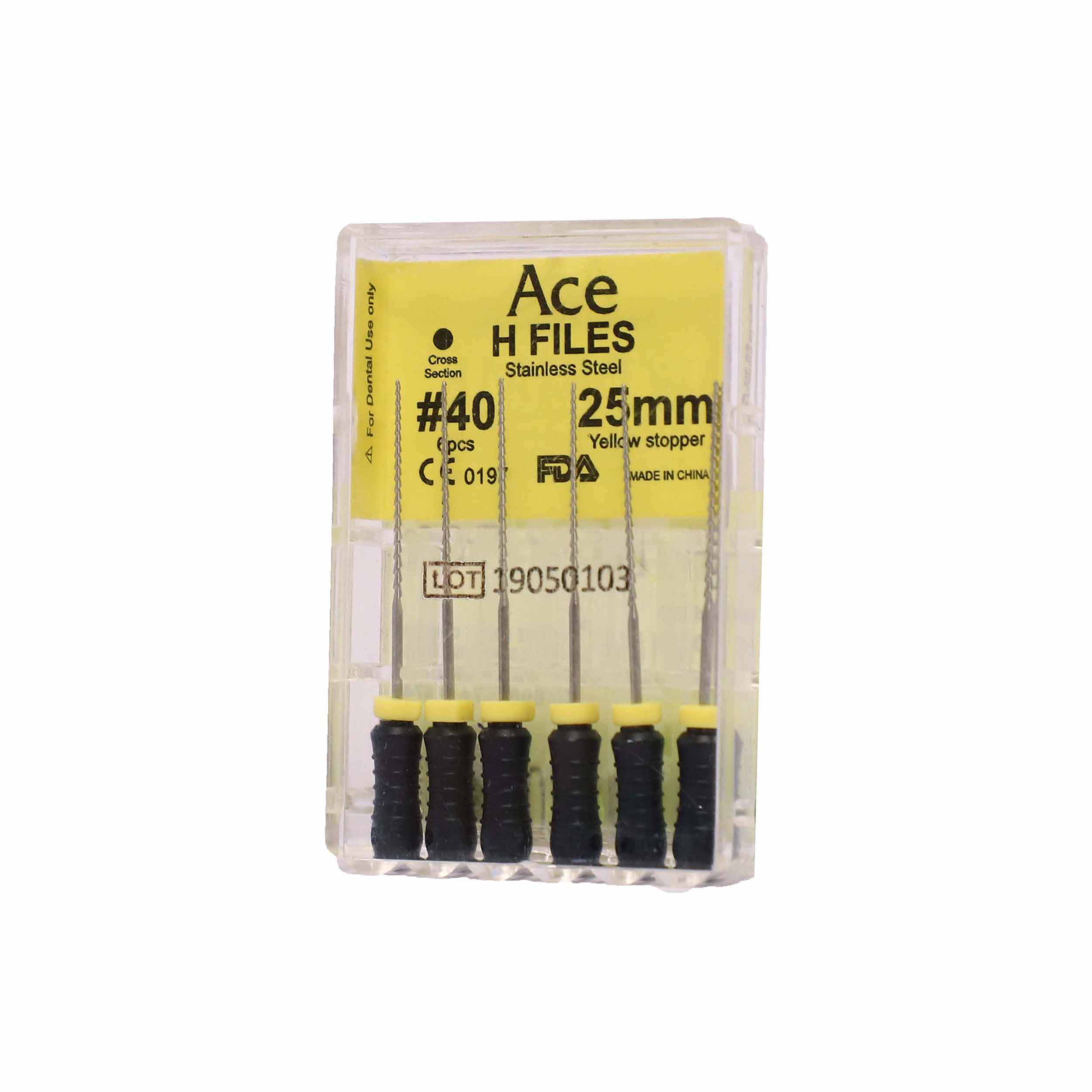 Prime Dental Ace H Files #40, 25mm (Pack Of 5)