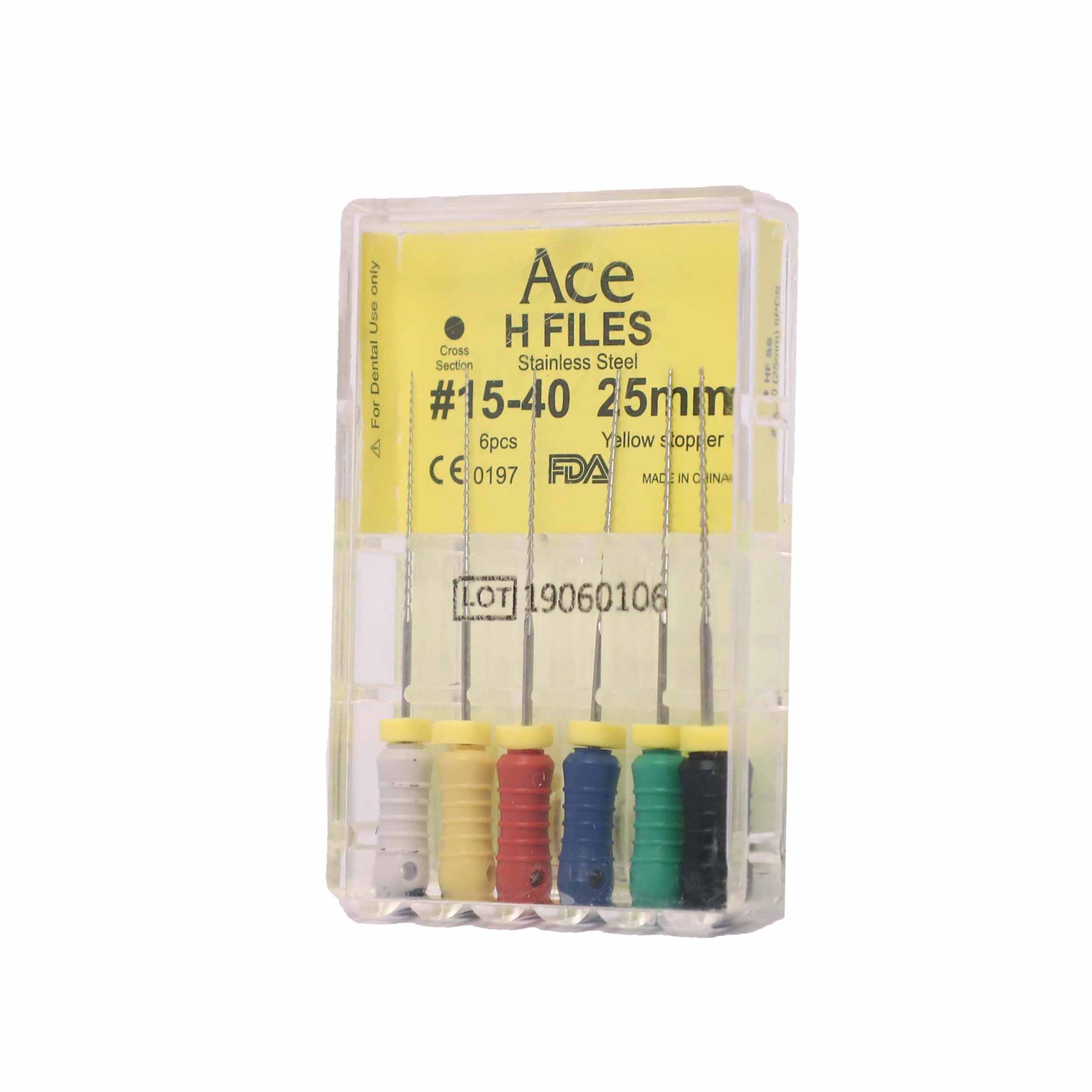 Prime Dental Ace H Files #15-40, 25mm (Pack Of 5)