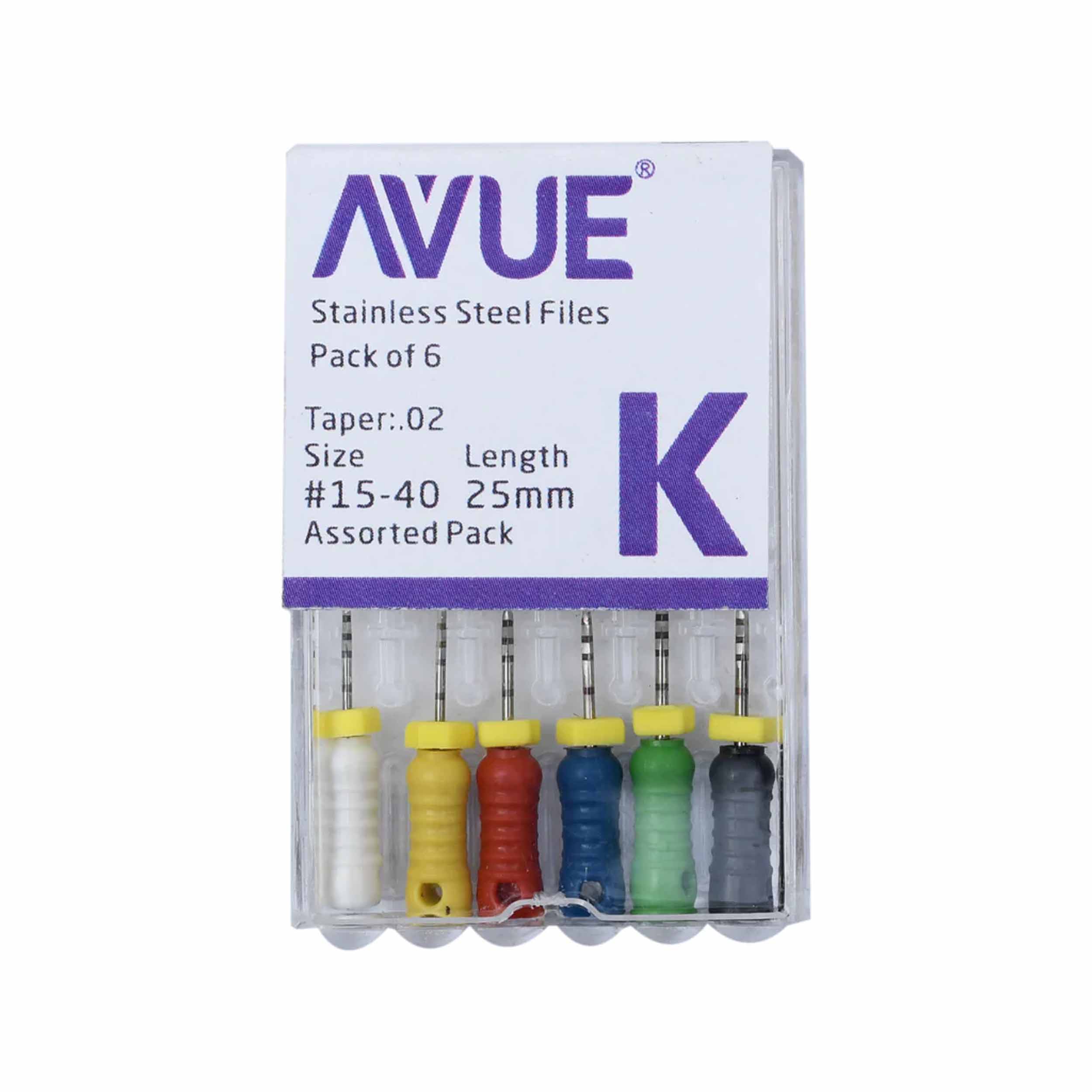 K Files - Stainless Steel Hand Files 15-40 21mm
