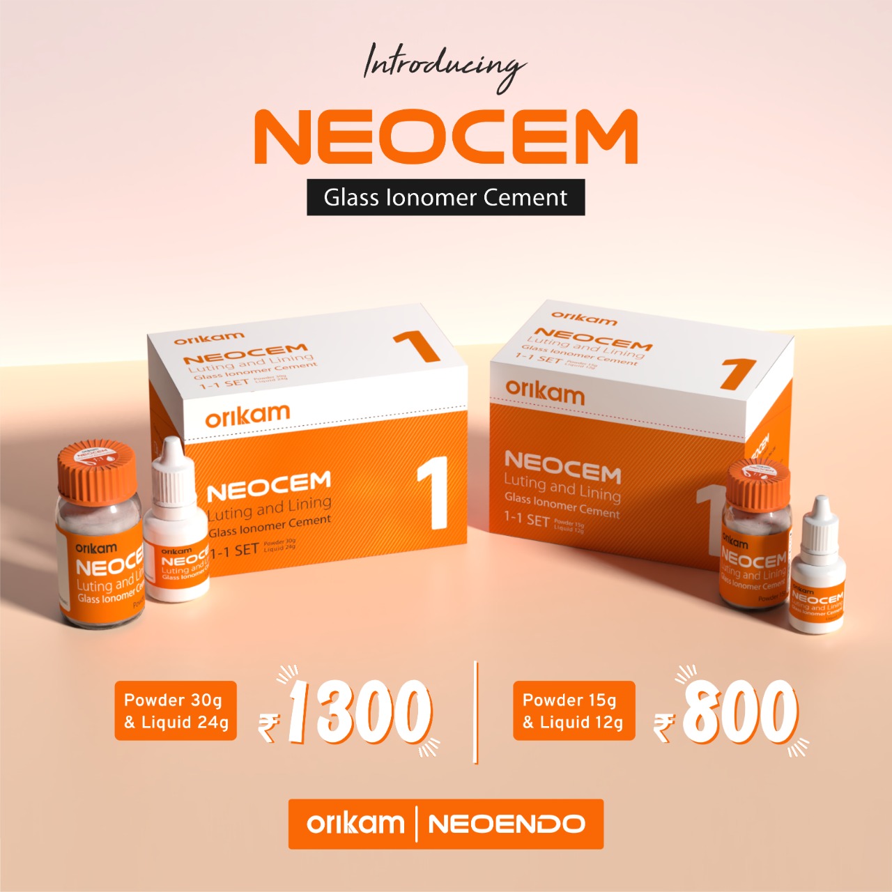 Orikam Neoendo Neocem - GIC Luting Type 1 (Intro Pack)
