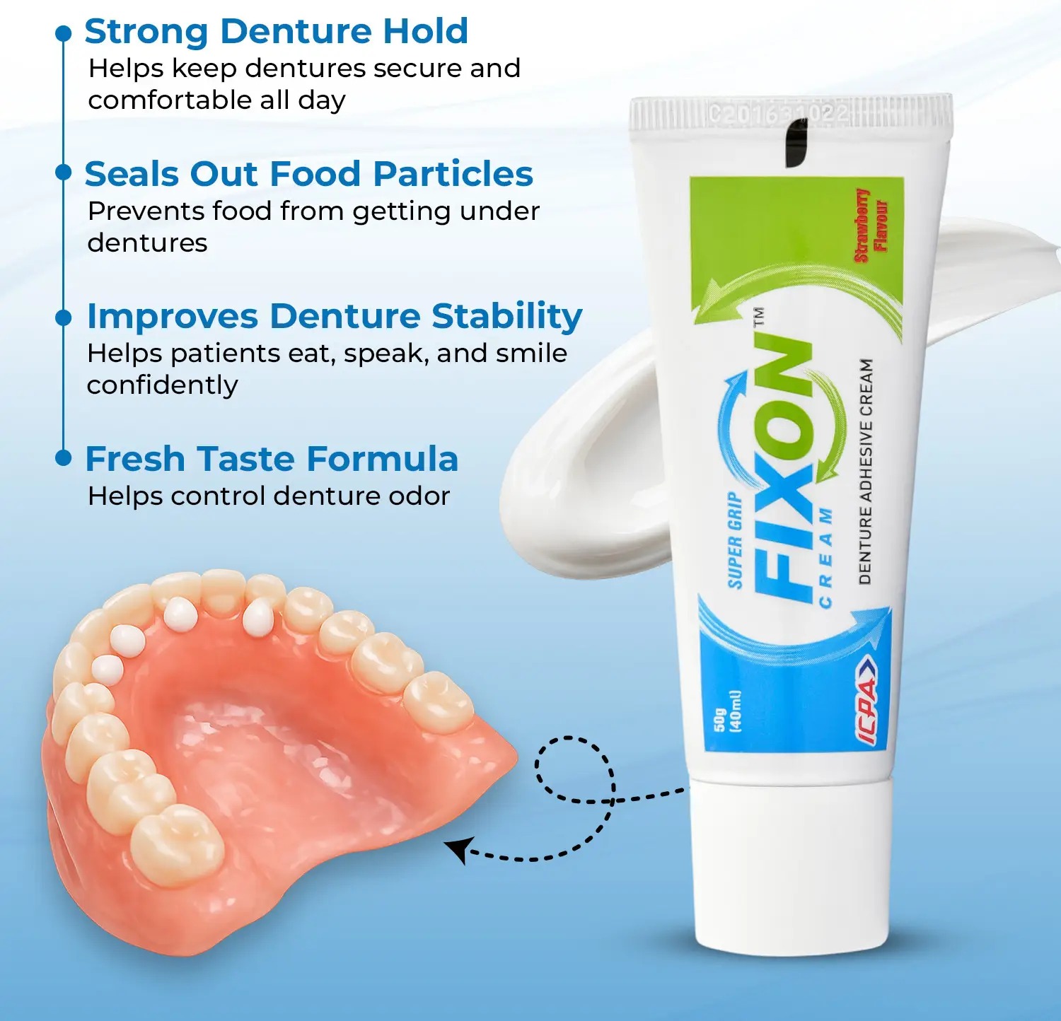 ICPA Fixon Cream 15g (Denture Adhesive Cream)