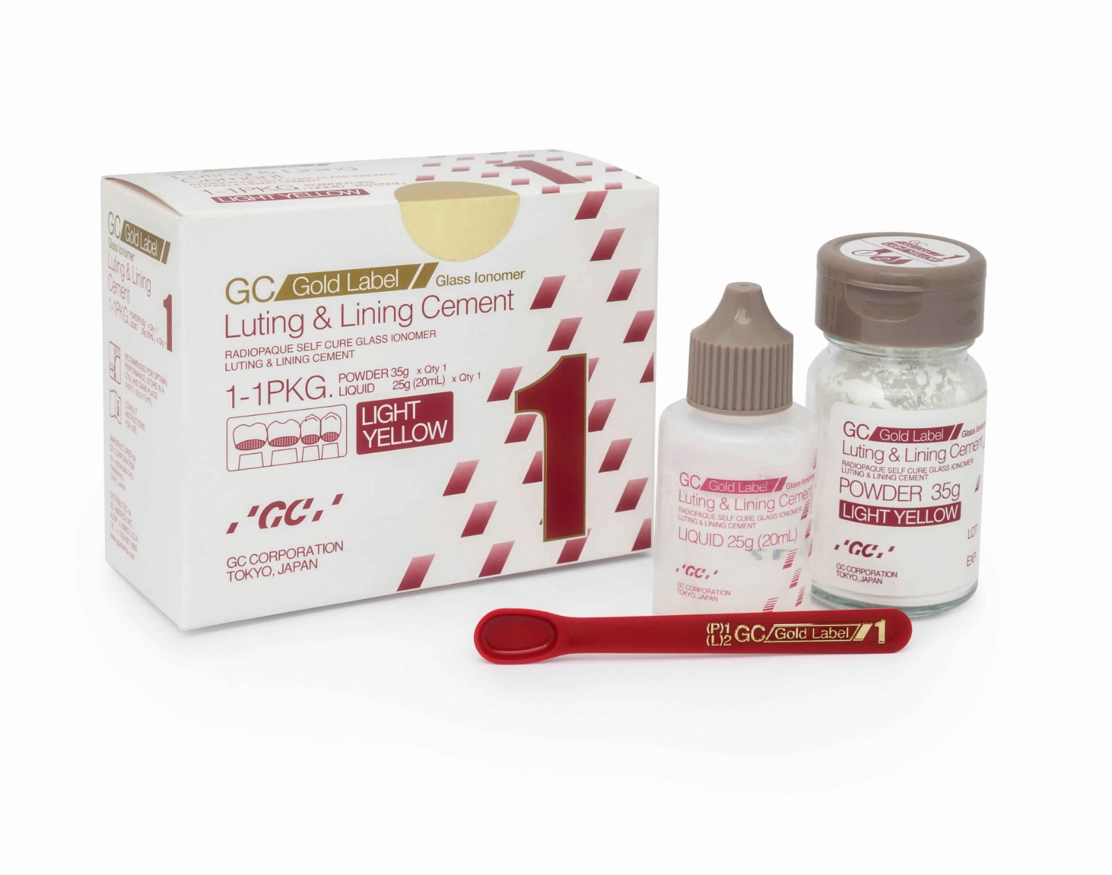 GC Gold Label 1 Glass Ionomer Cement Luting Linining Cement 35g Powder 25ml Liquid