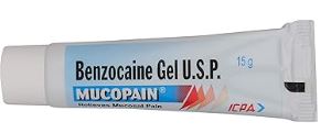 ICPA Mucopain Gel 15gm Tube Benzocaine Mucosal Pain Relief Gel (Pack Of 5)