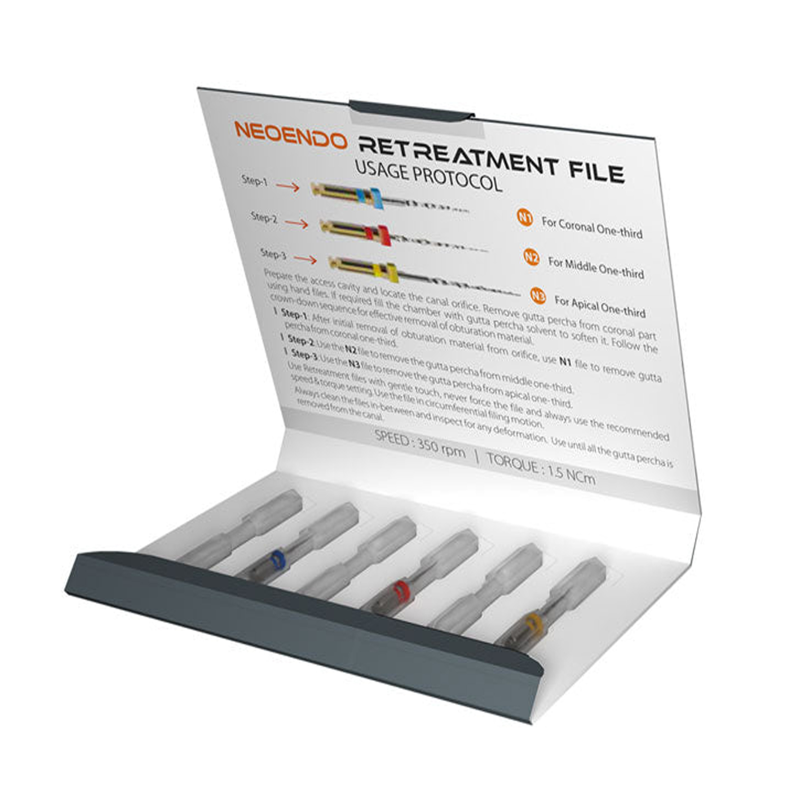 NeoEndo ReTreatment File Dental Endo Rotary Assorted Pack Of 3 #22mm