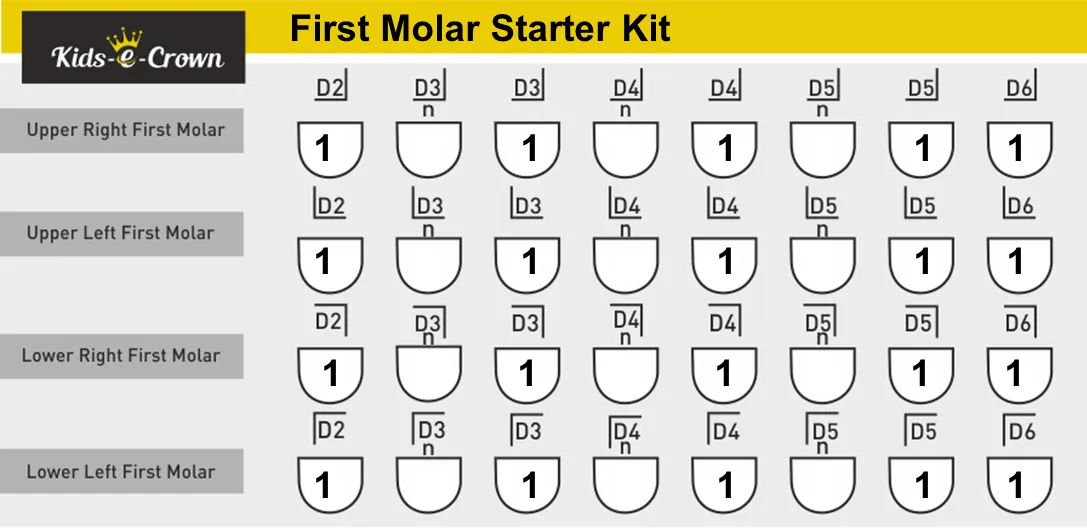 Posterior Crowns  Primary First Molar Master Kit (D)