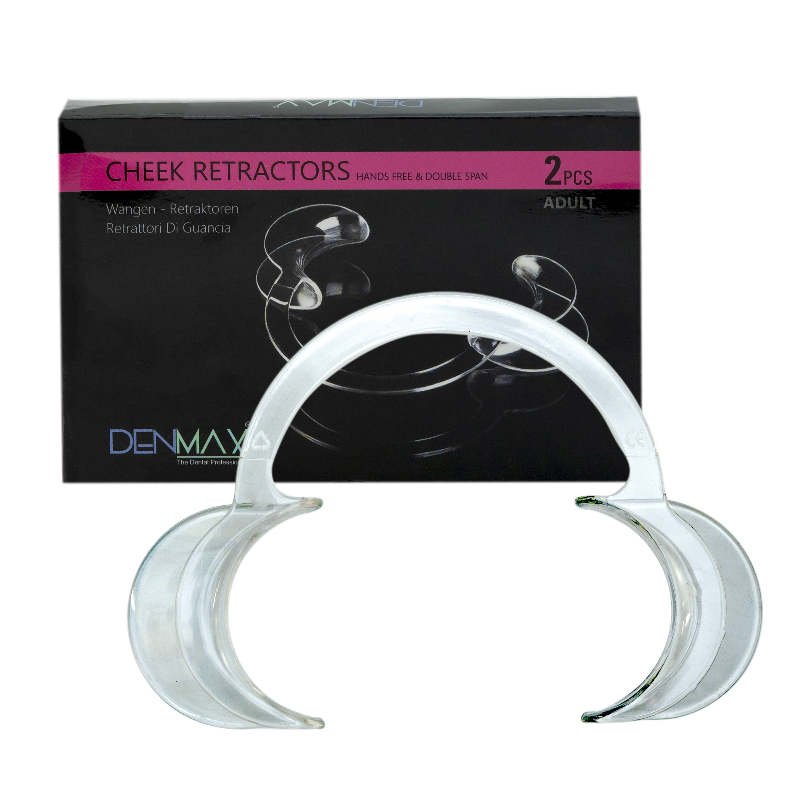 DENMAX Cheek Retractor Hand Free & Double Span 2 Piece (Adult)