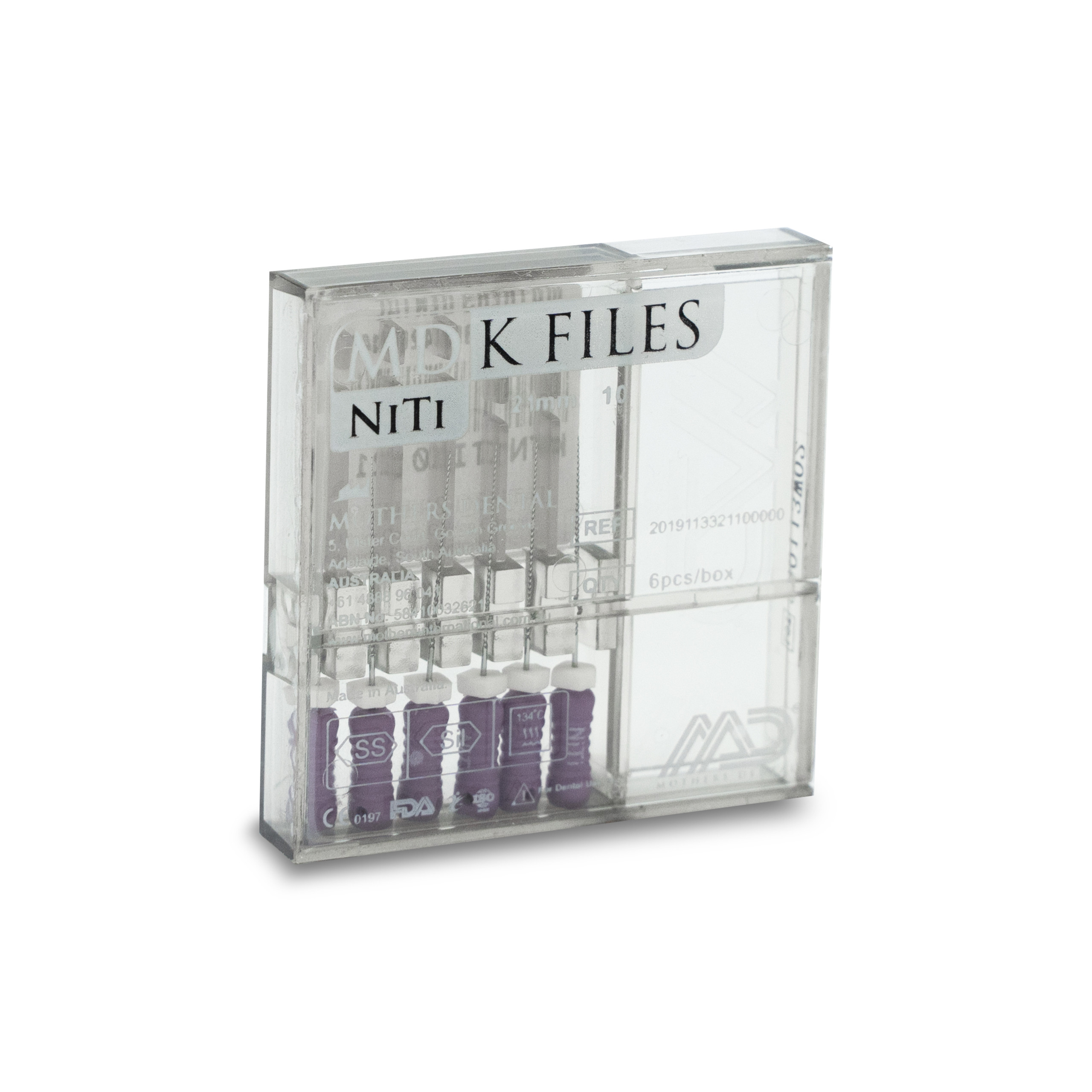 Mother Dental Niti K-File (File No.6,8,10,15,20,25,30,35,40,15-45), (45-80) 21mm/Pack of 6