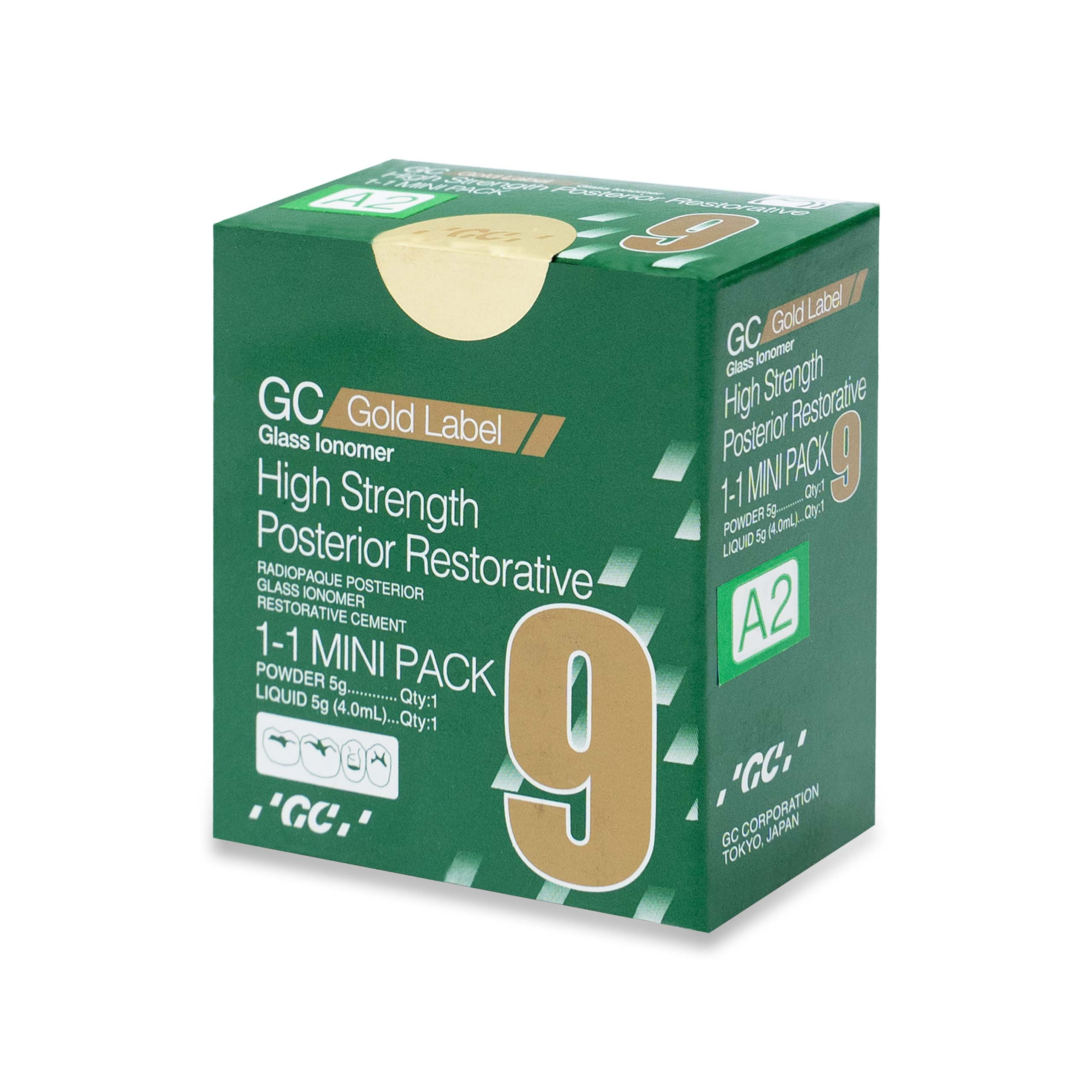 GC Gold Label Glass Ionomer High Strength Posterior Restorative  9 1-1 5gm 4ml