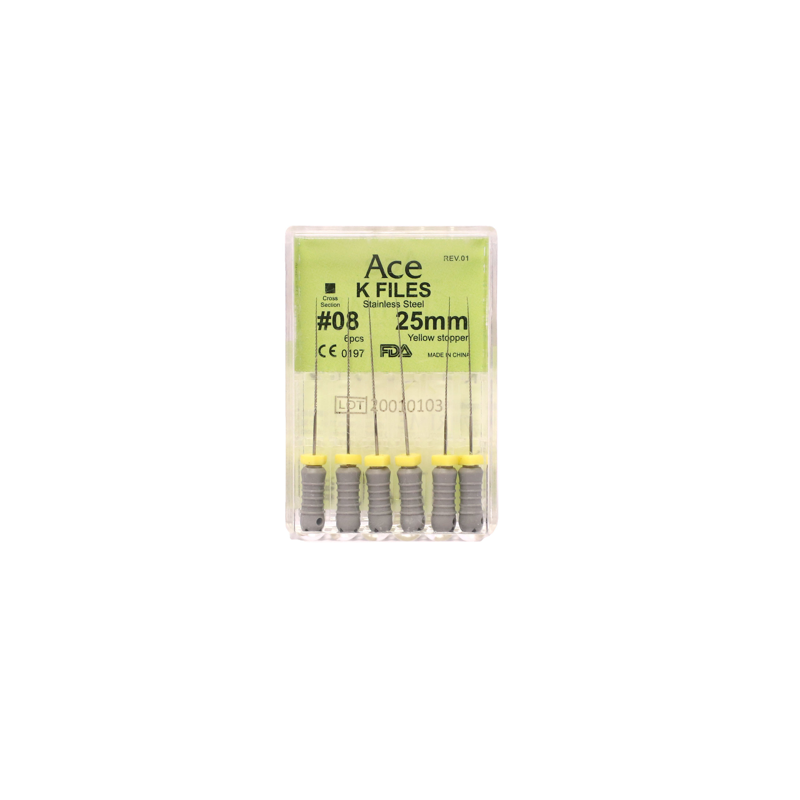 Prime Dental Ace K Files 08 25mm (Pack of 5)