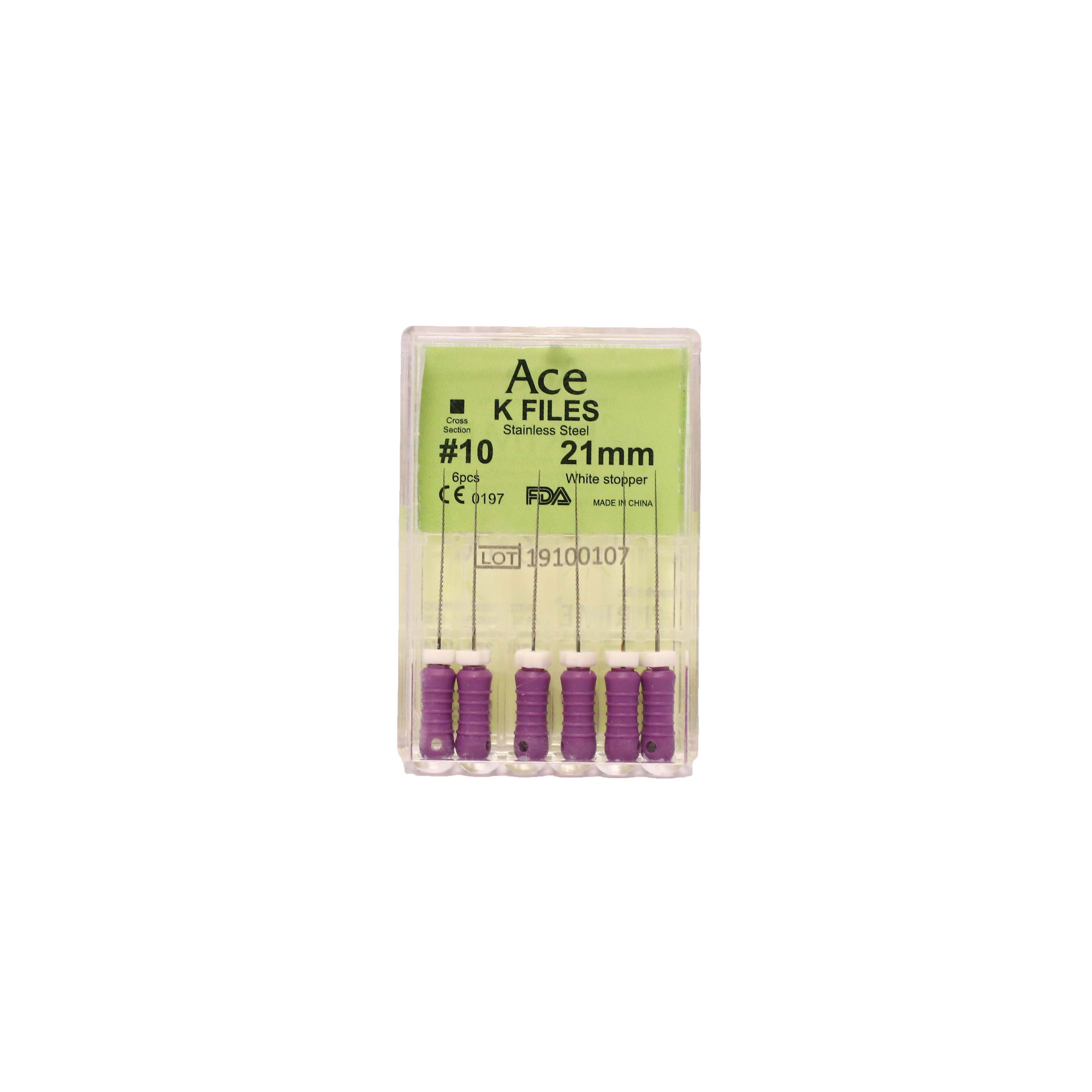 Prime (ACE) K file- no-10 21mm Stainless Steel