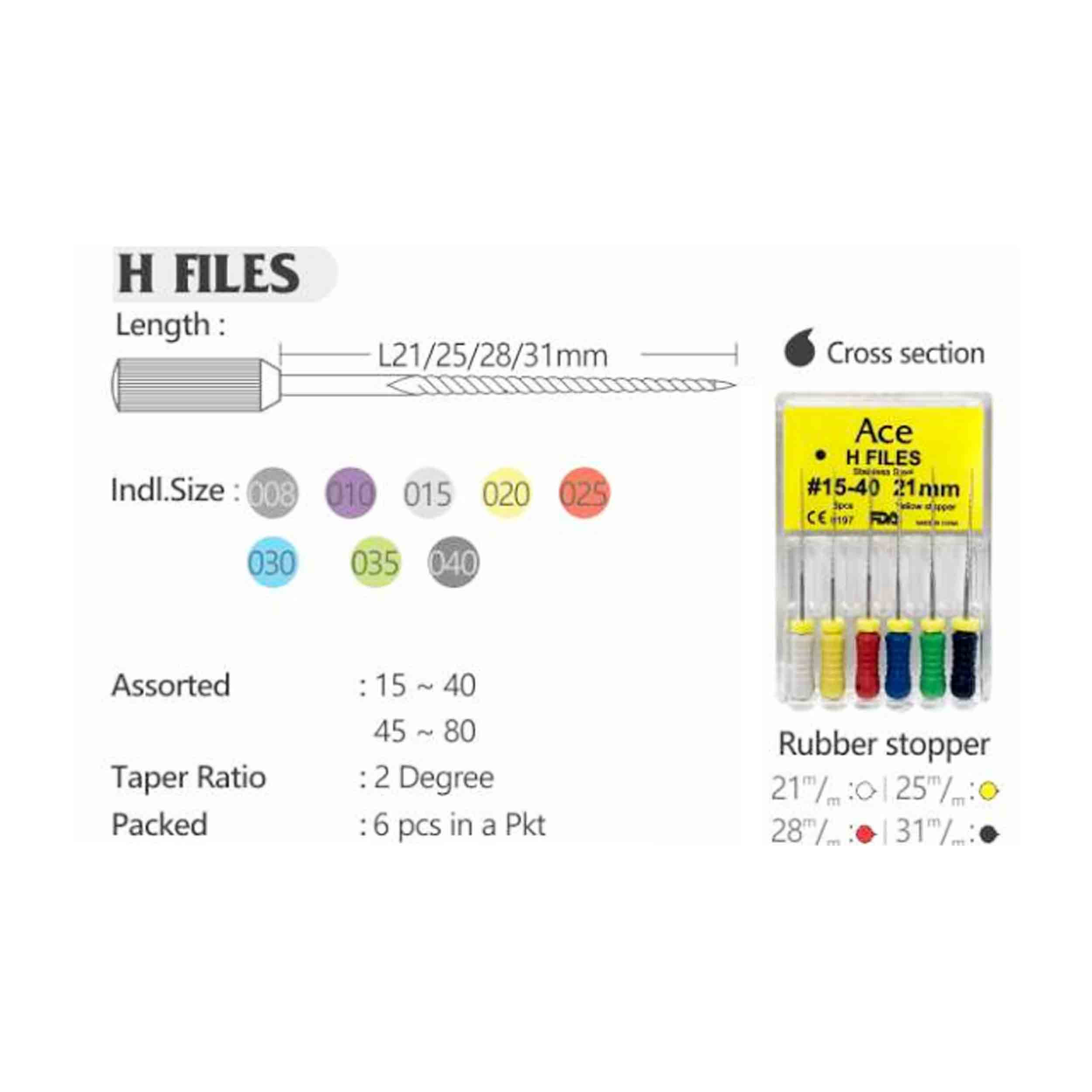 Prime (ACE) H file- no-15-40 21mm SS